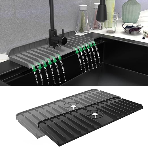 Silikon Spritzschutz Für Spüle - Wiederverwendbarer Wasserschutz Olivgrün