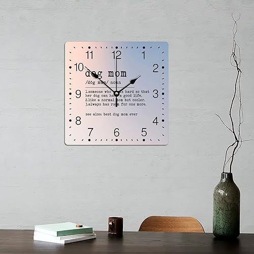 Miniatura 27 de Reloj de pared cuadrado de PVC con definición de contador, refranes motivacionales, reloj de pared grande, descripción de la palabra, 12 pulgadas