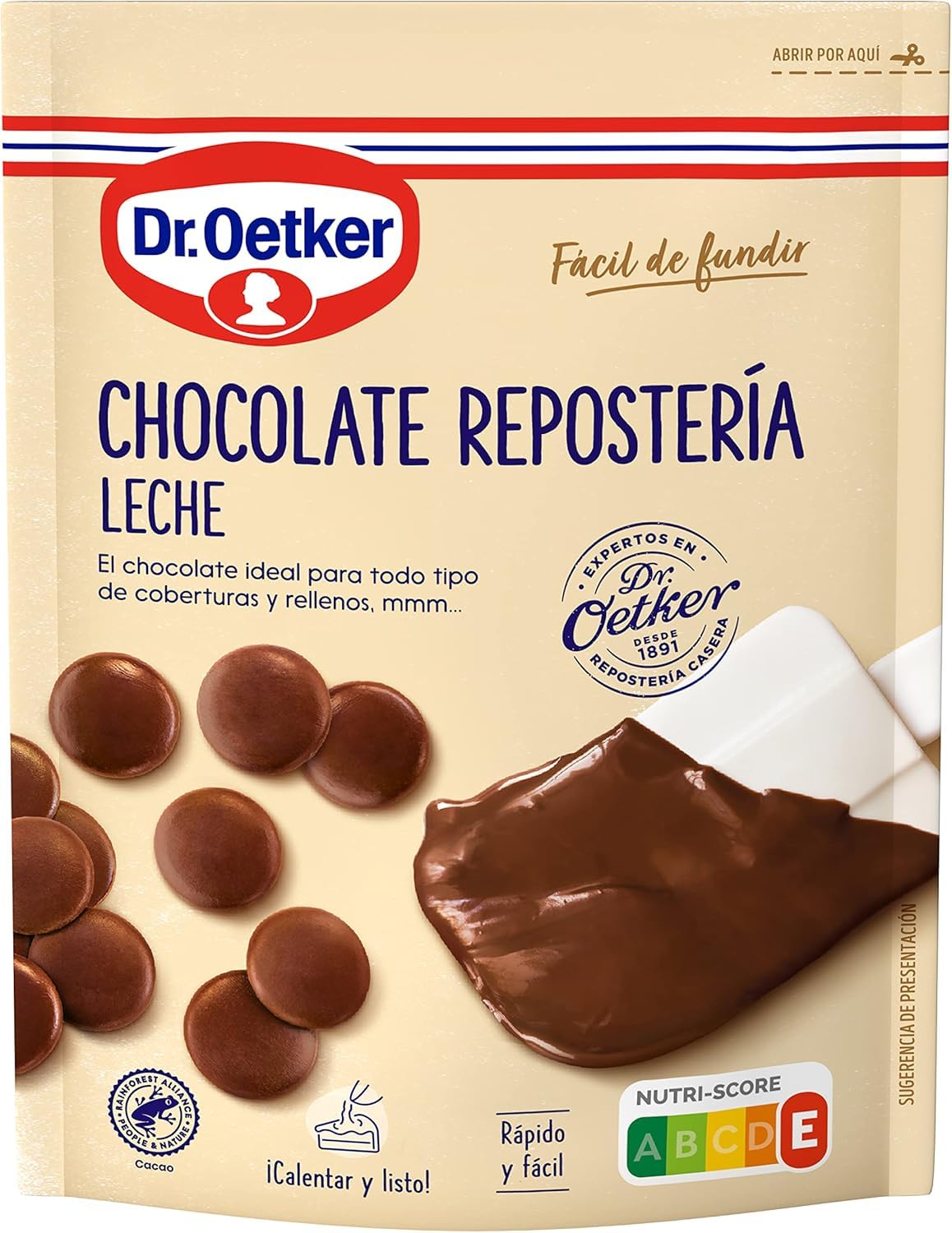 DR. OETKER - Chocolate con Leche para Repostería Pack 10 Uds x 150 g, Cobertura Especial para Bizcocho, Tartas o Cualquier Dulce, Intenso Sabor, Fácil de Usar