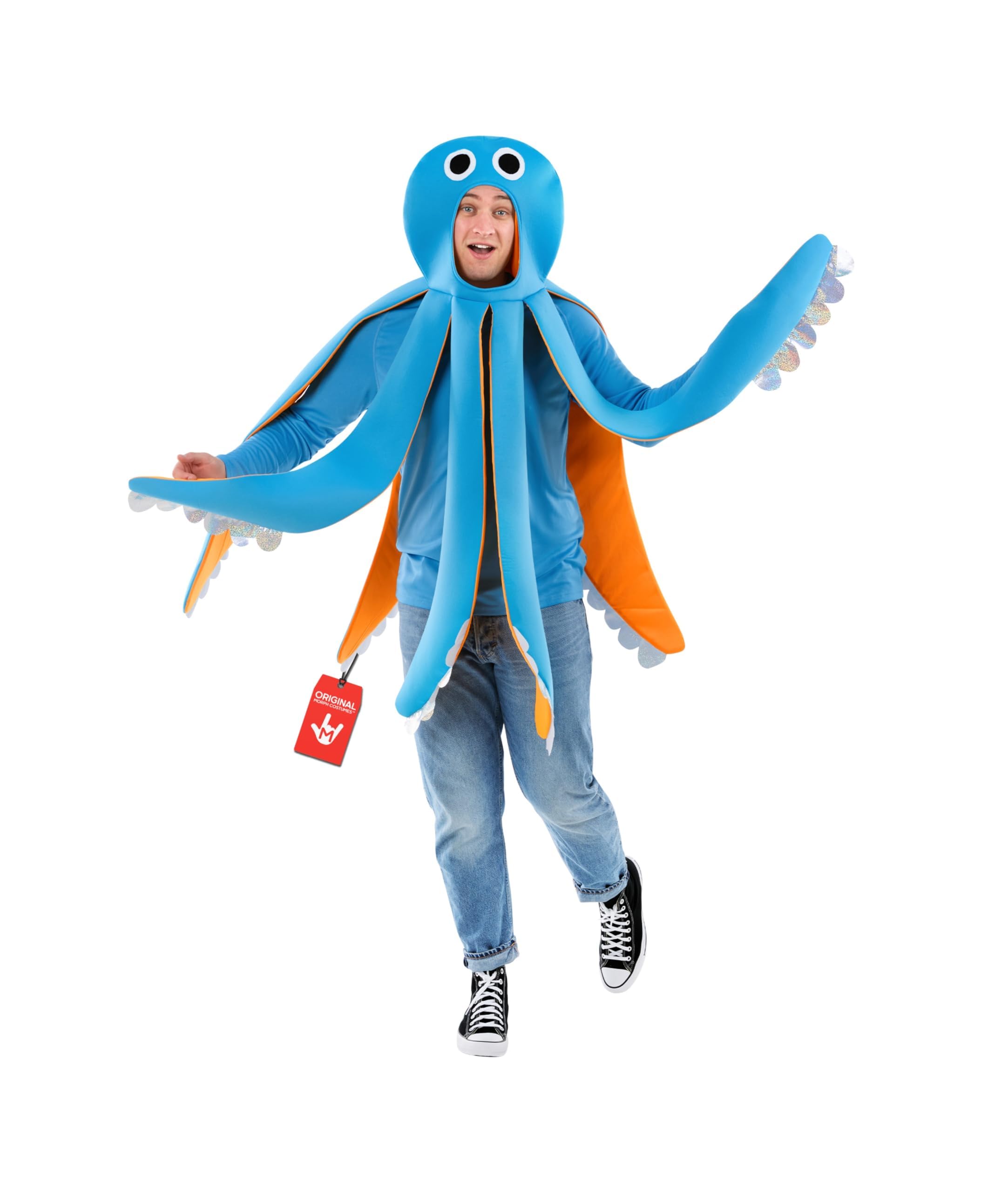 Fun Shack Disfraz Pulpo Hombre, Disfraz Marino Halloween Hombre | Tabardo Azul & Tentáculos Rellenos, Diseño de Pulpo, Para Poner, Perfecto para Halloween, Ideal para Disfrazarse