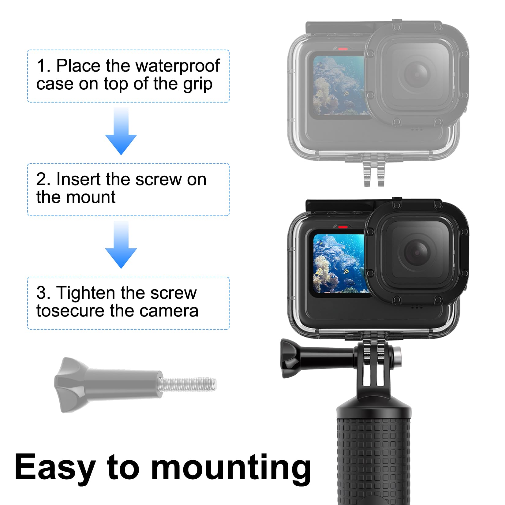 Impugnatura Galleggiante Action Cam per Insta360 Accessori, Supporto per Fotocamera Subacquea Supporto Galleggiante per Insta360 Ace, Ace Pro, 2, GO 3, 3S Ultra, X2, X3, X4, X5 - 4
