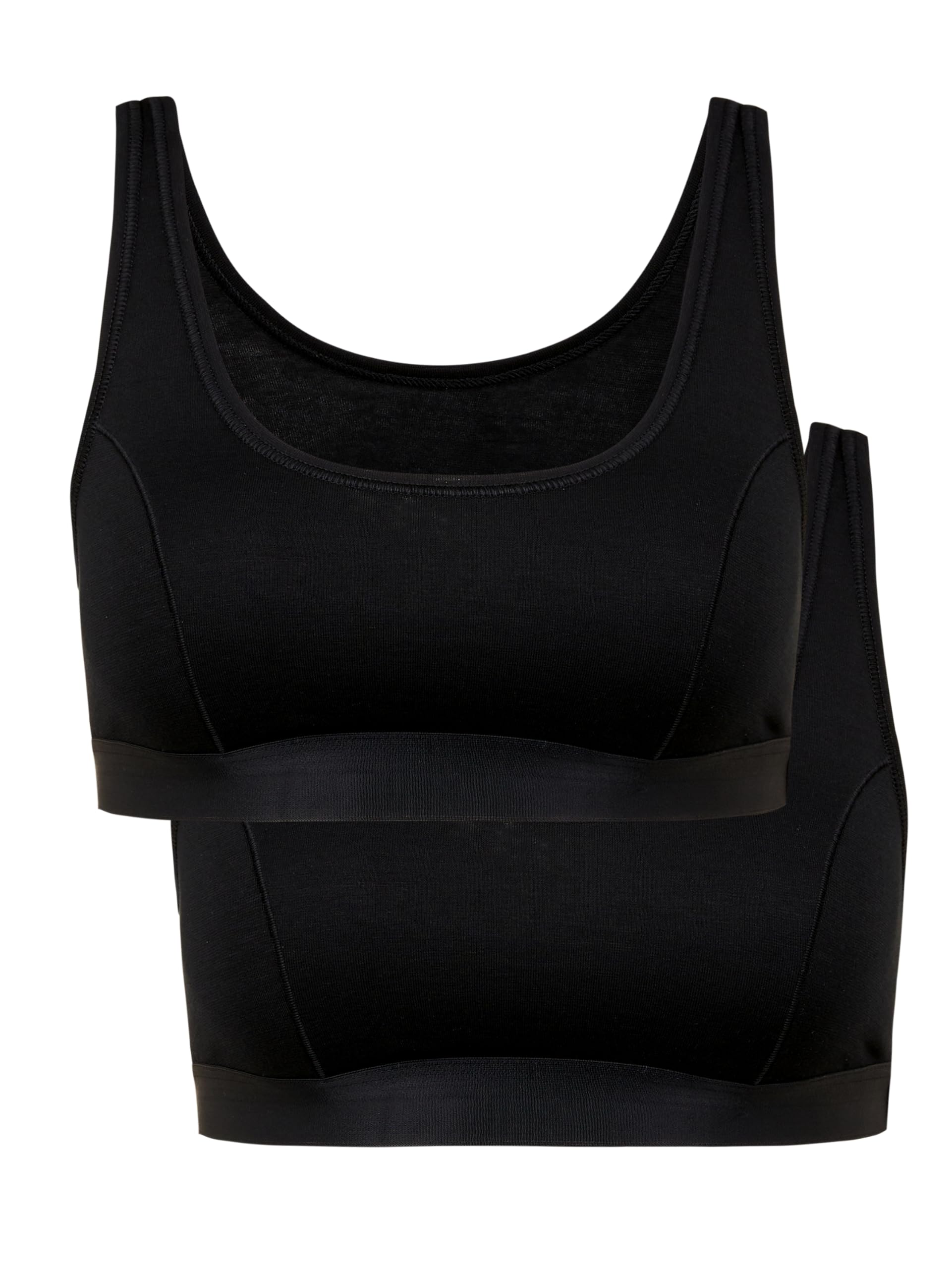 CALIDA Benefit Women Bustier in Attractive Value Pack with Natural Shine and Smooth Grip, Black, 36-38