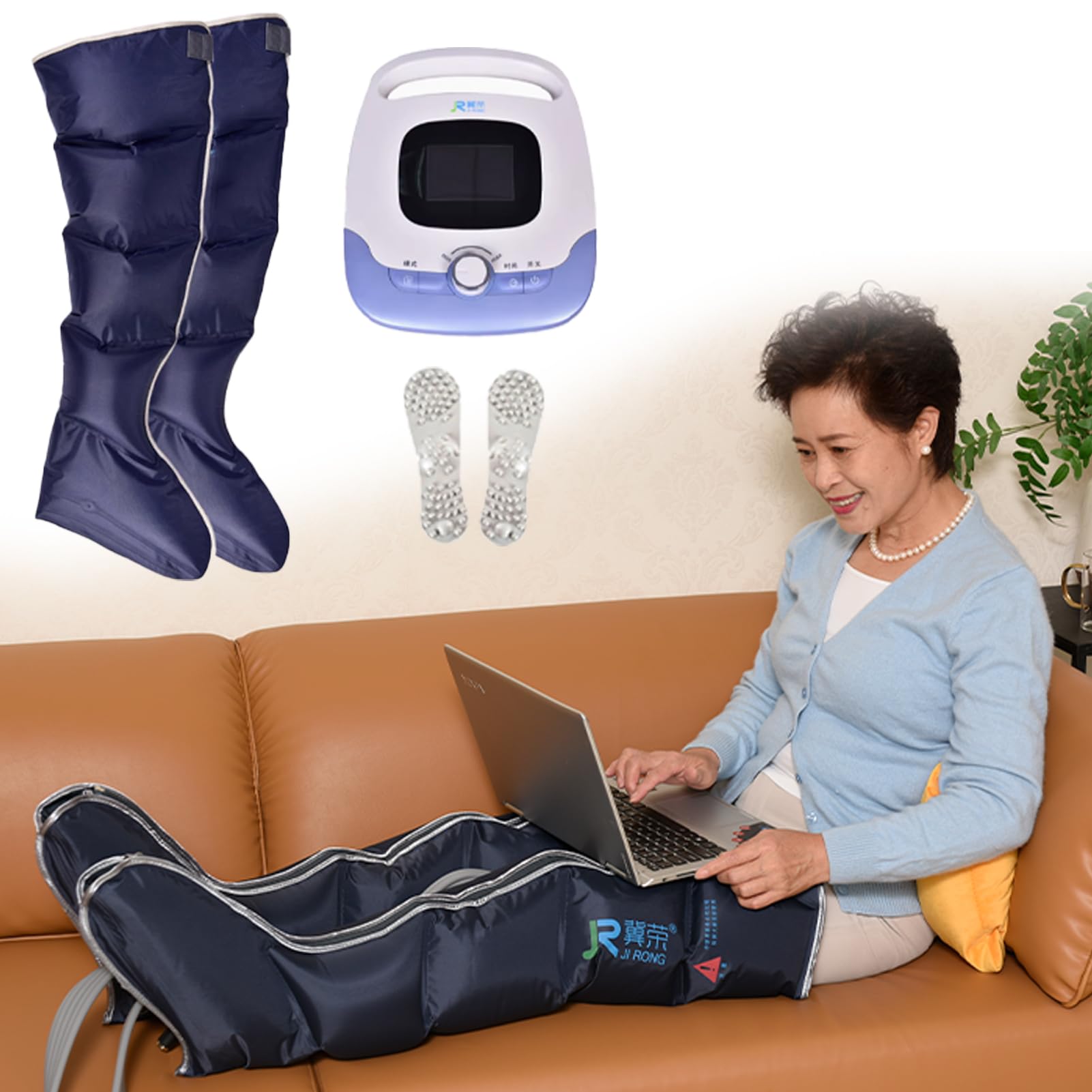 Masażer do leczenia obrzęku limfatycznego nóg, masażer do drenażu limfatycznego Body Balancer z funkcją ogrzewania, system odzyskiwania przy pomocy kompresji powietrza, buty do drenażu limfatyczn