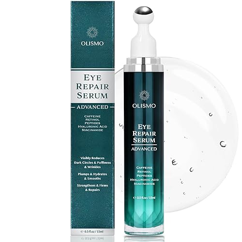 OLISMO Crema de ojos con cafeína para hinchazón y bolsas debajo de los ojos, crema de cafeína debajo de los ojos para ojeras e hinchazón, crema de