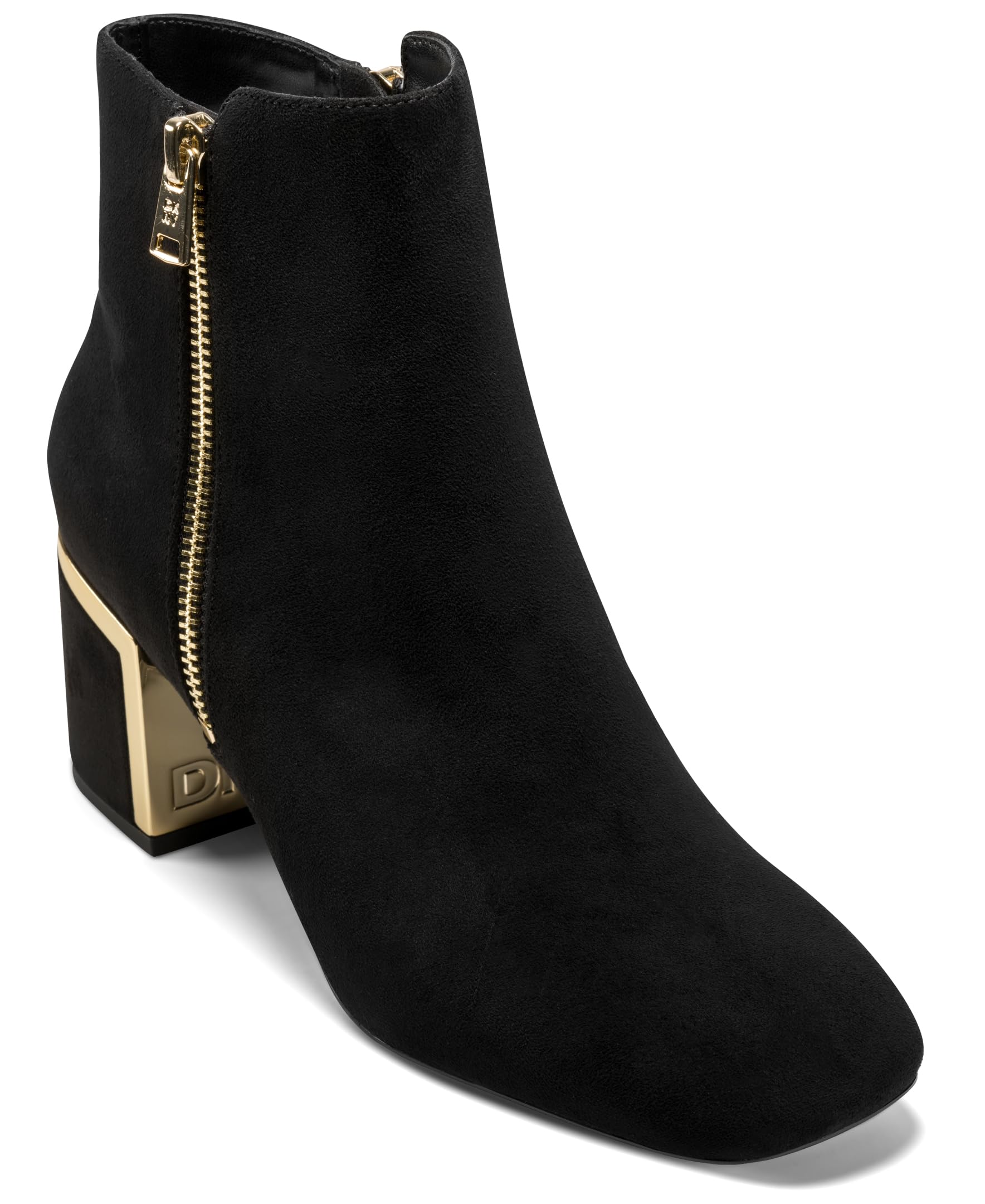 DKNY Womens Kylah Heeled Bootie with Side Zippers Fashion Boot