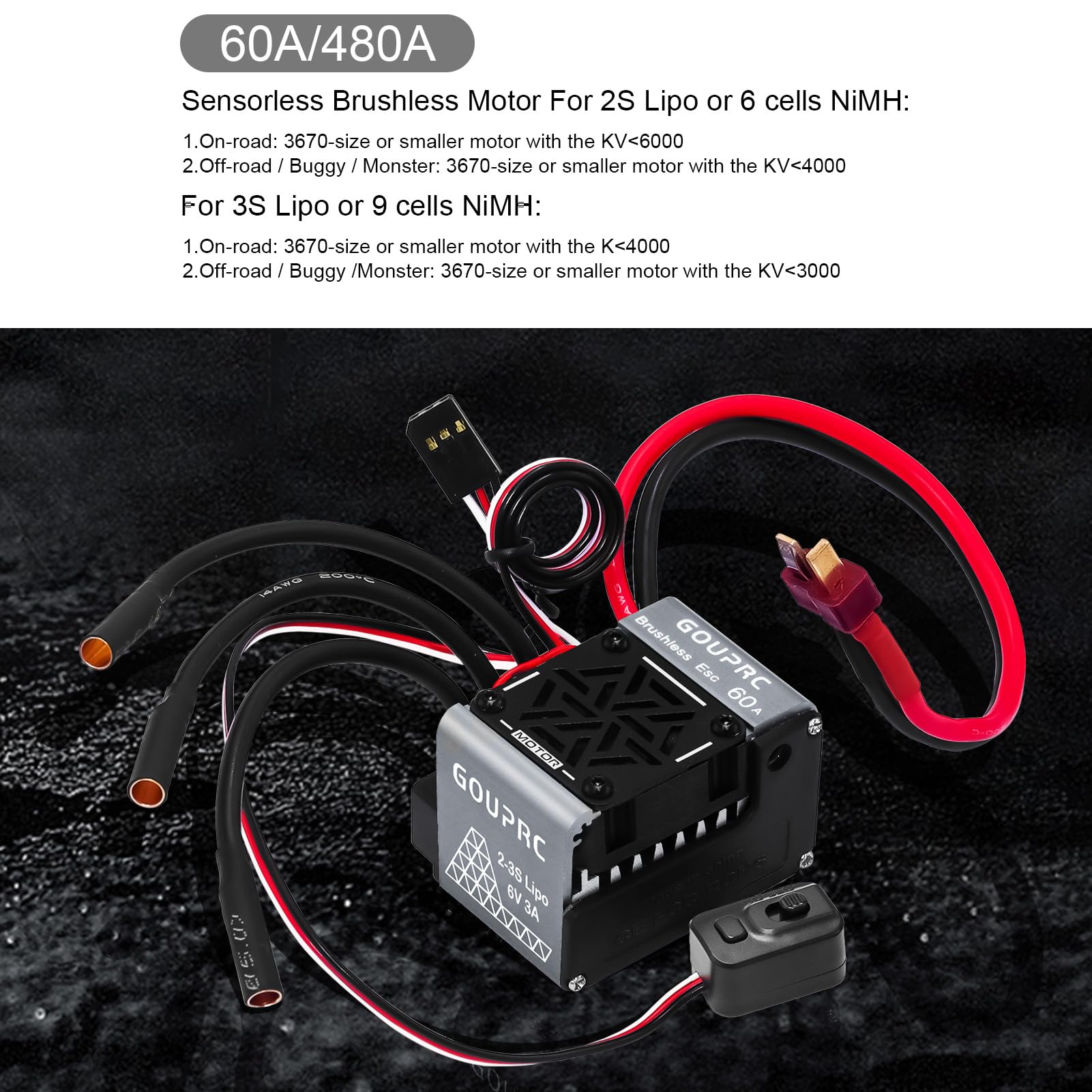 Amazon.com: GOUPRC S3650 4300KV Brushless Motor 3.175mm Shaft with