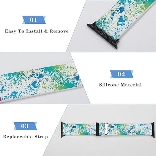 Vista 188 de Correa de reloj de silicona suave compatible con Iwatch Correa deportiva para hombres/unisex/jóvenes compatible con Iwatch Series