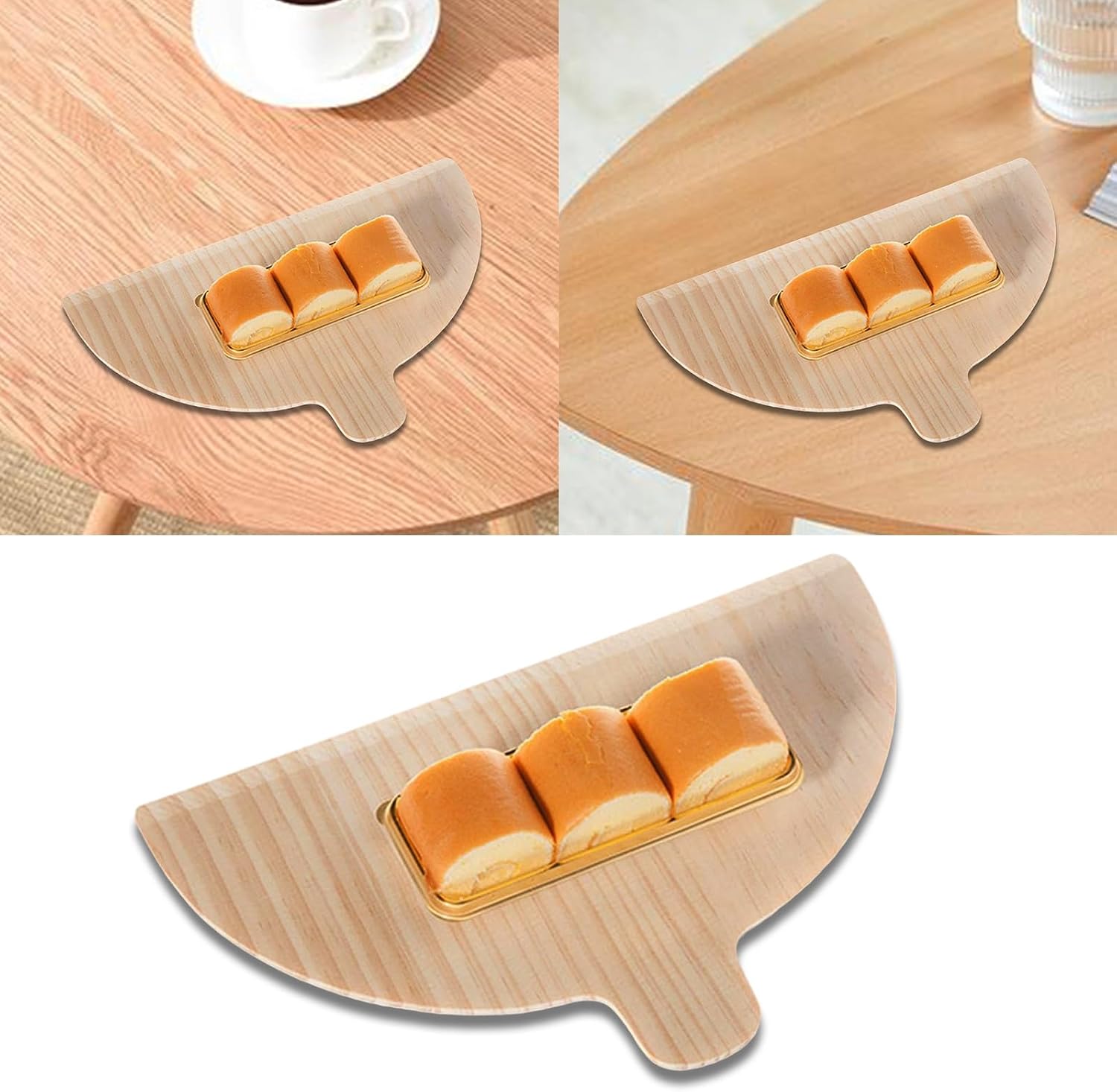 Of 4 Wood Pizza Bread Boards with Comfortable Handle