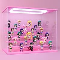 Vista 10 de Vitrina de acrílico transparente para exhibición de figuras Pop Mart, vitrina de almacenamiento Funko Pop con iluminación, a prueba de polvo