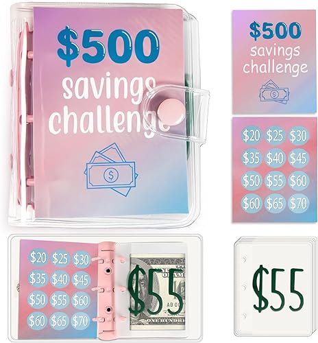 Mini carpeta de desafíos de $300 para cobrar dinero en efectivo y ahorros de gastos, planificador de presupuesto, libro de presupuesto reutilizable