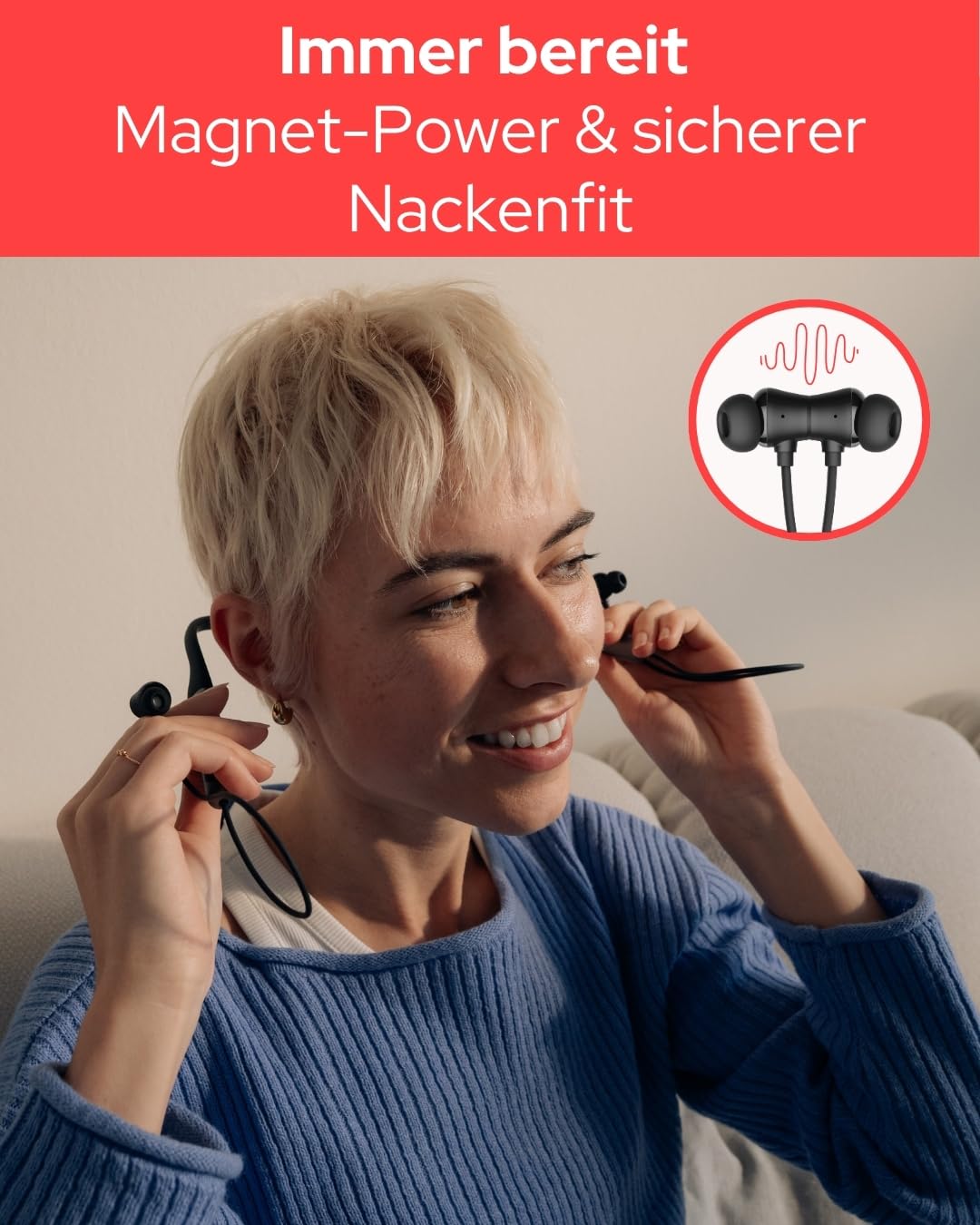 Verbatim TruSound ANC słuchawki douszne na szyję (czarne) Bluetooth 5.4 z funkcją Active Noise Cancelling mikrofonem 28 h czas pracy USB-C In Ear słuchawki do smartfona, tabletu i laptopa