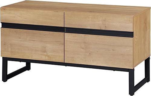 Miniatura 7 de WAMPAT Moderno soporte de TV para televisores de hasta 50 pulgadas, mesa consola central de entretenimiento de TV con gabinete de almacenamiento,