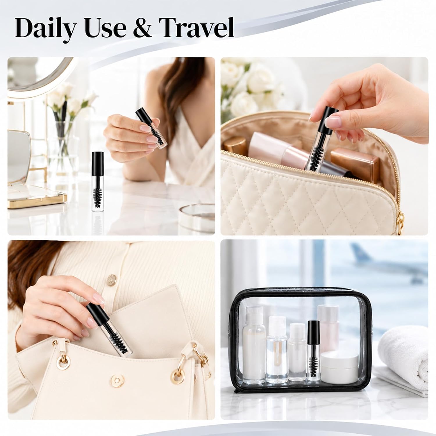 JJUNW 27 Pcs Empty Mascara Tube with Eyelash Wand, 3ml Mini Mascara Tubes image 4