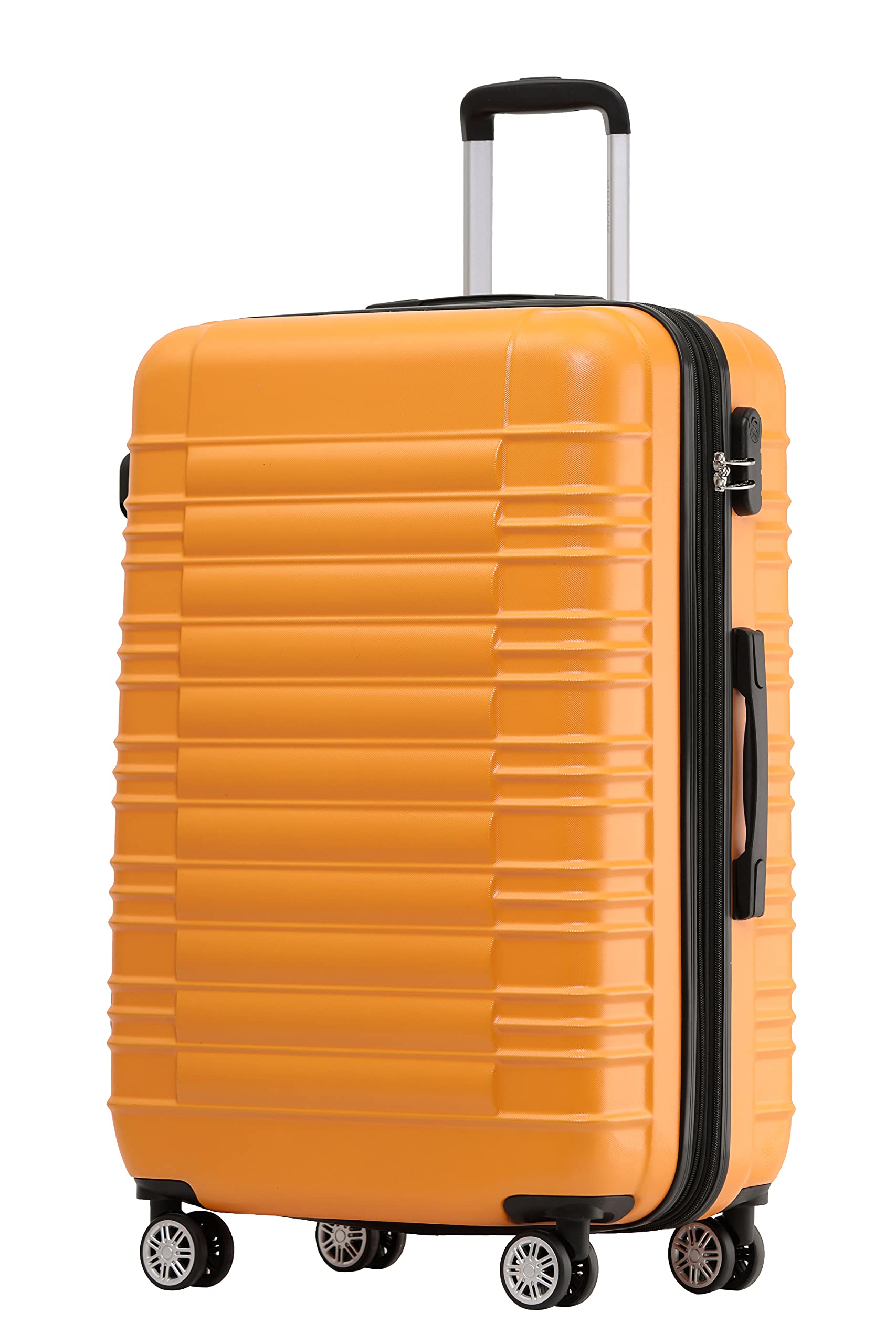 BEIBYE 2088 Hartschalenkoffer aus ABS mit 4 Zwillingsrollen, Reisekoffer Trolley mit Zahlenschloss und Teleskopgriff, Erweiterbarer Koffer M L XL oder Kofferset, Handgepäck 55 cm