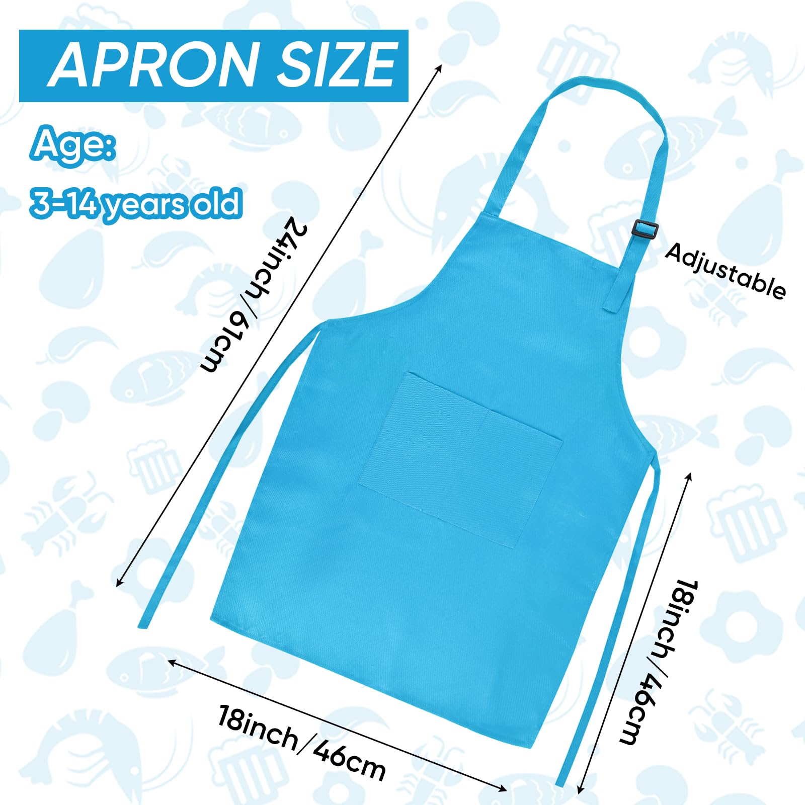 NACHLYNN 4/10/20 pezzi Grembiule regolabile per bambini con 2 tasche Grembiuli da pittura per bambini per pittura artigianato cucina