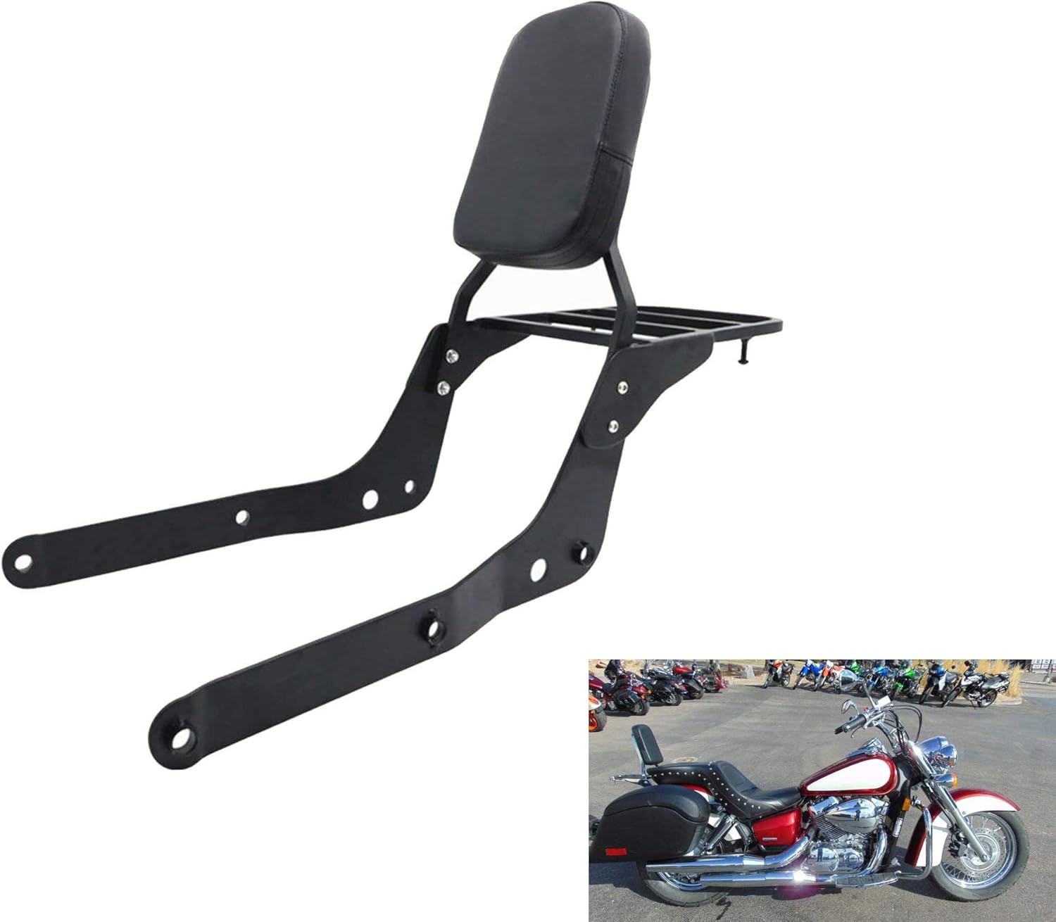 Gеt Sресіаl Prісе Backrest Sissy Bar with Luggage Rack and Comfortable Pad Compatible with Honda Shadow Aero 750 VT750C 2001-2020 (New Black) Gеt Sресіаl Prісе Backrest Sissy Bar with Luggage Rack and Comfortable Pad Compatible with Honda Shadow Aero 750 VT750C 2001-2020 (New Black)