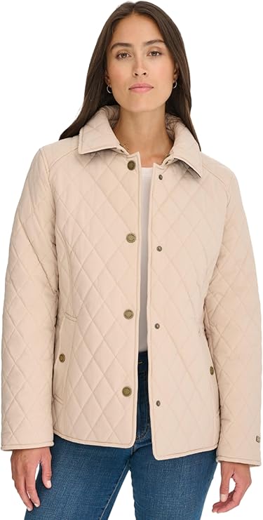 Tommy Hilfiger Womens Quilt Casual Barn Jacket