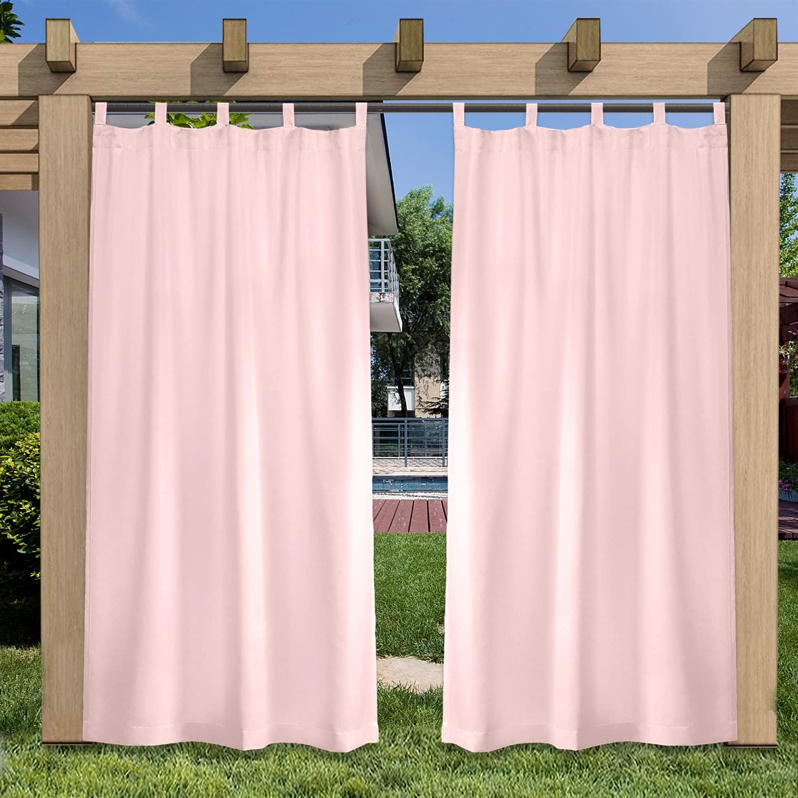 Protections solaires imperméables Lot de 2 rideaux 132x213 cm pour jardin et balcon