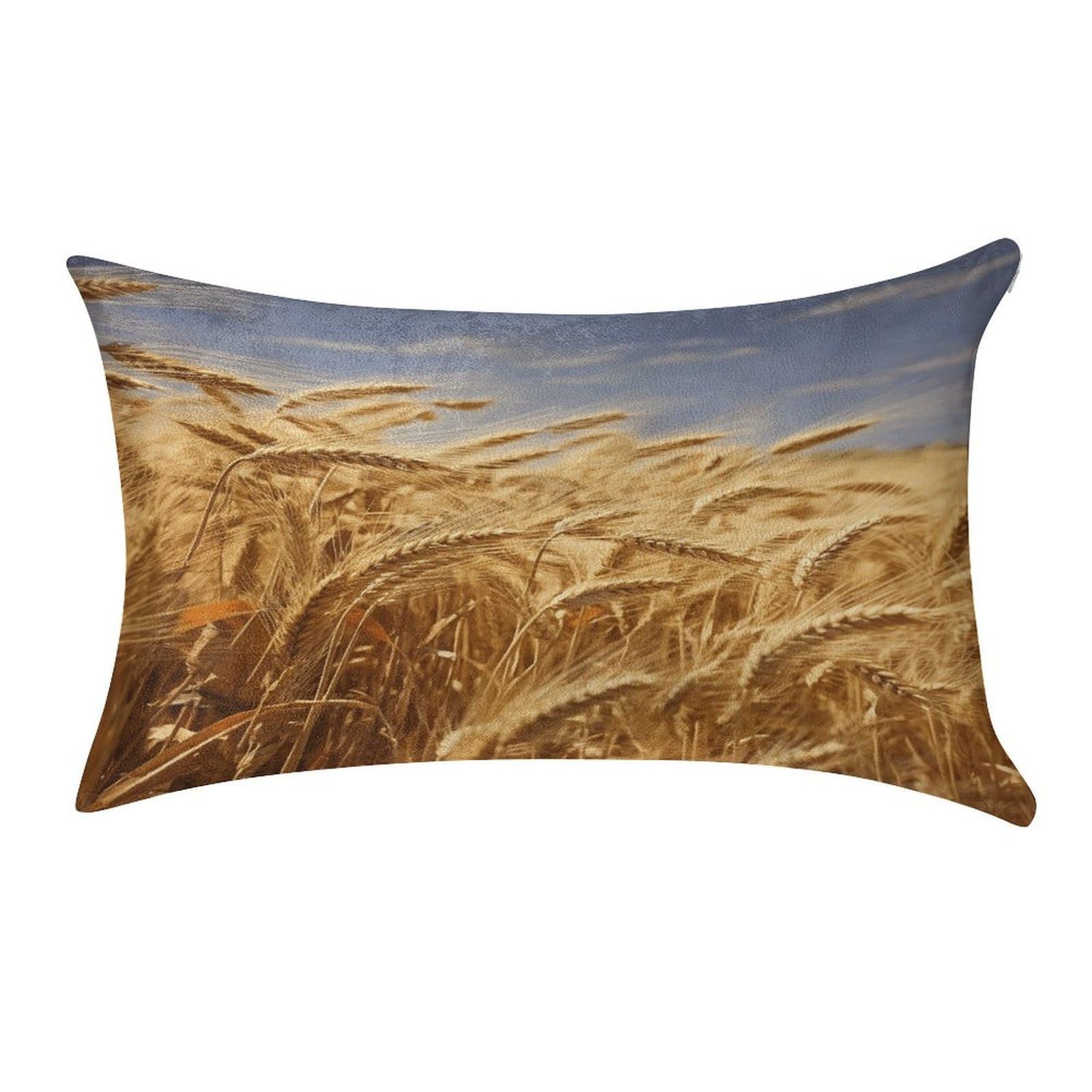 VstaDank Wheat Harvest Throw Pillow Cover 12"×20" Ultra Soft Pillowcase Cozy Lumbar Pillow Shell Gold Velvet Exquisite Decorative Cushion Sham Protector for Couch Sofa Bedroom