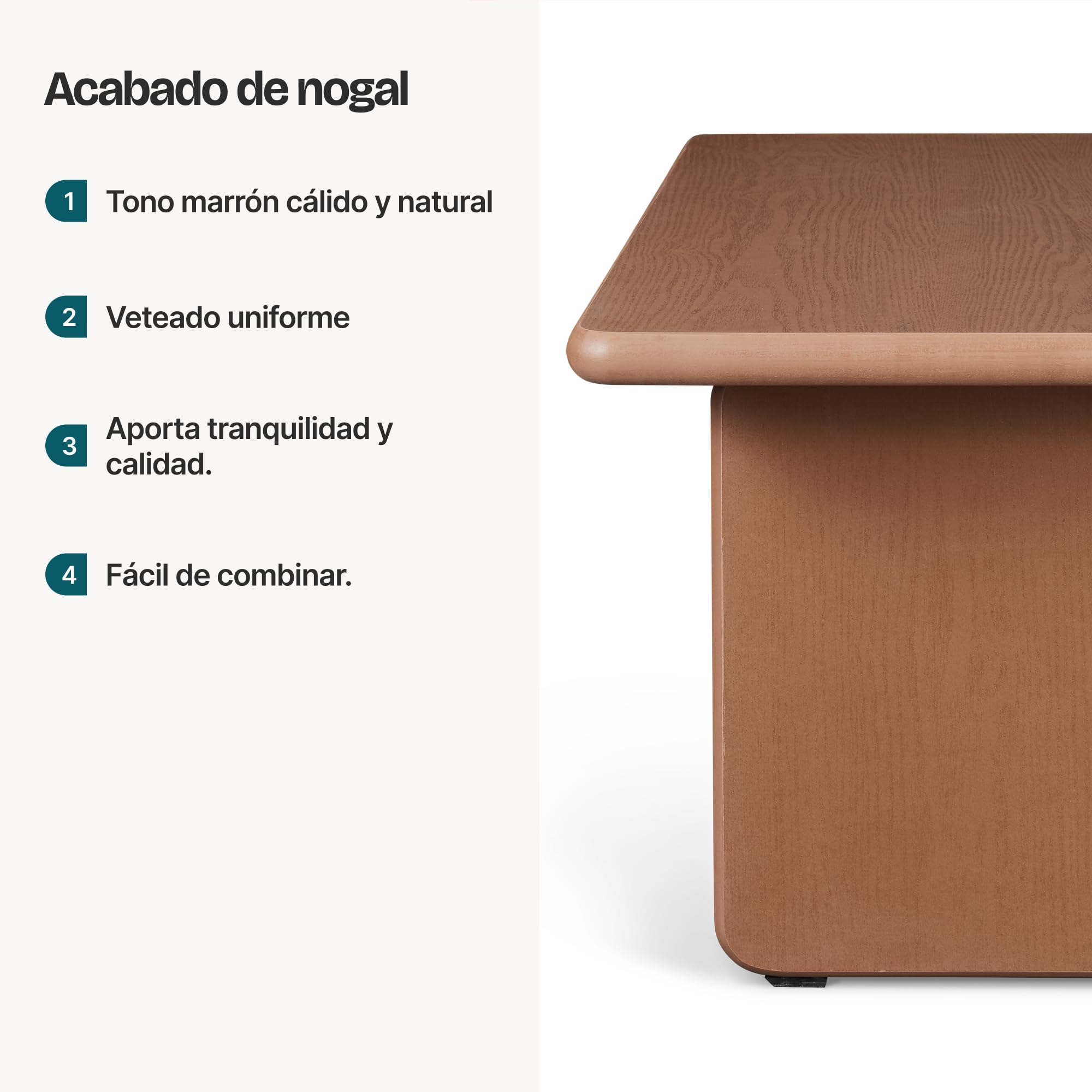 [en.casa] Mesa de Centro Gäljami Tablero Rectangular Peso Máx. 100 kg Mesita de Café Mesa Auxiliar de Sofá Salón Despacho 100 x 55 x 44 cm - Nogal