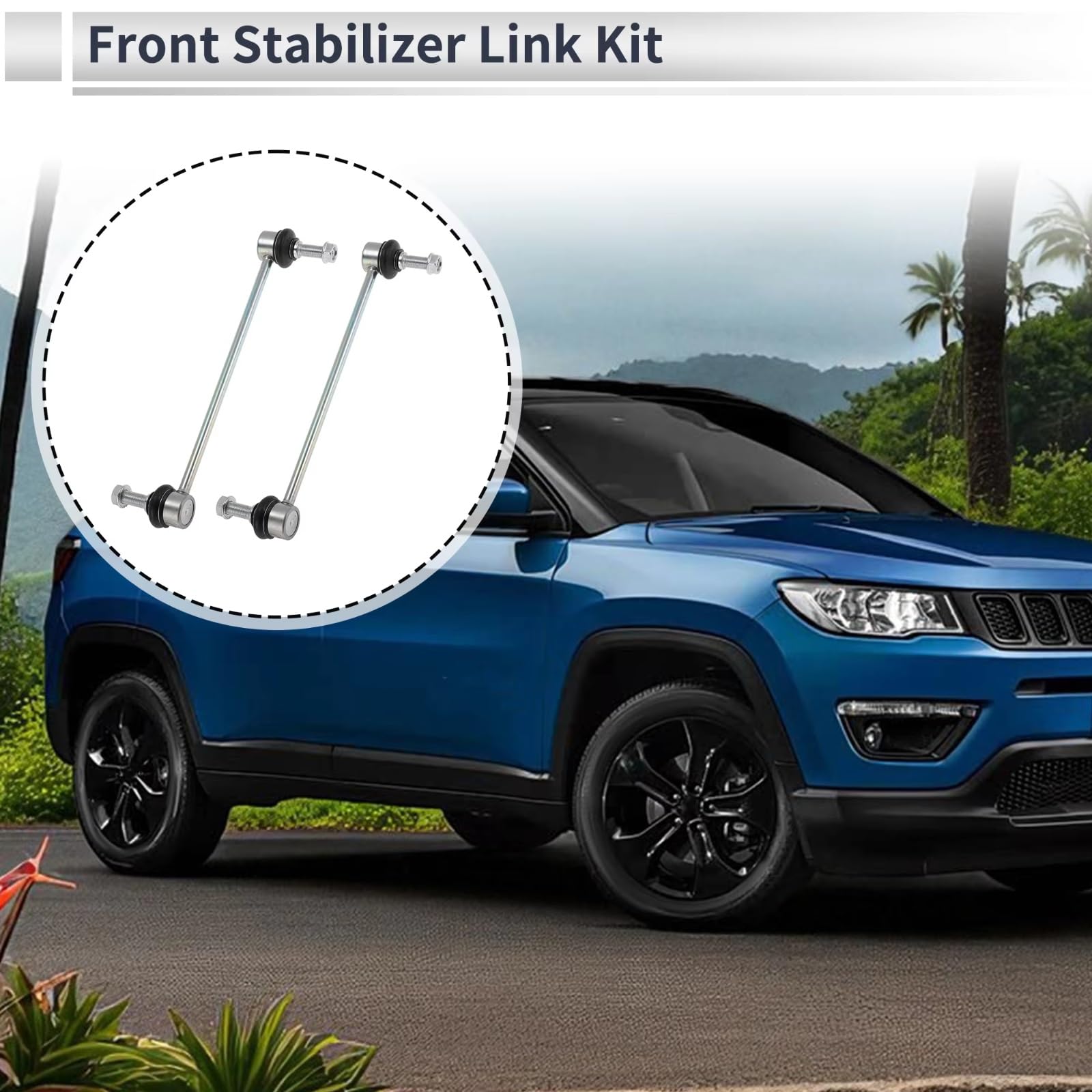 1 par de bieletas de Barra estabilizadora Delantera Izquierda y Derecha 68498190AA K750795 Compatible con Jeep Compass 2017 2018 2019 2020 2021 2022