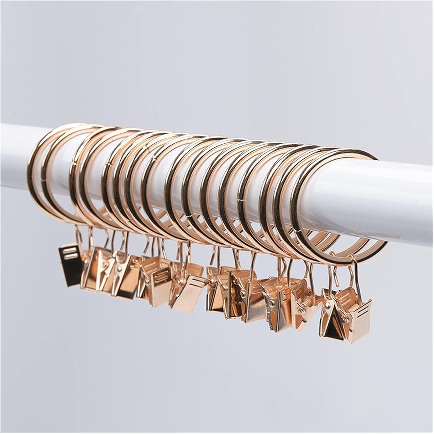 10pcs/Set Rod Clips Window Shower Clamps Bath Metal Curtain Ring Hook Clothespin Pole Buckle Accessories Sturdy and Easy to Install (3.5mmx32mm|f) (3.5mmx35mm|f)