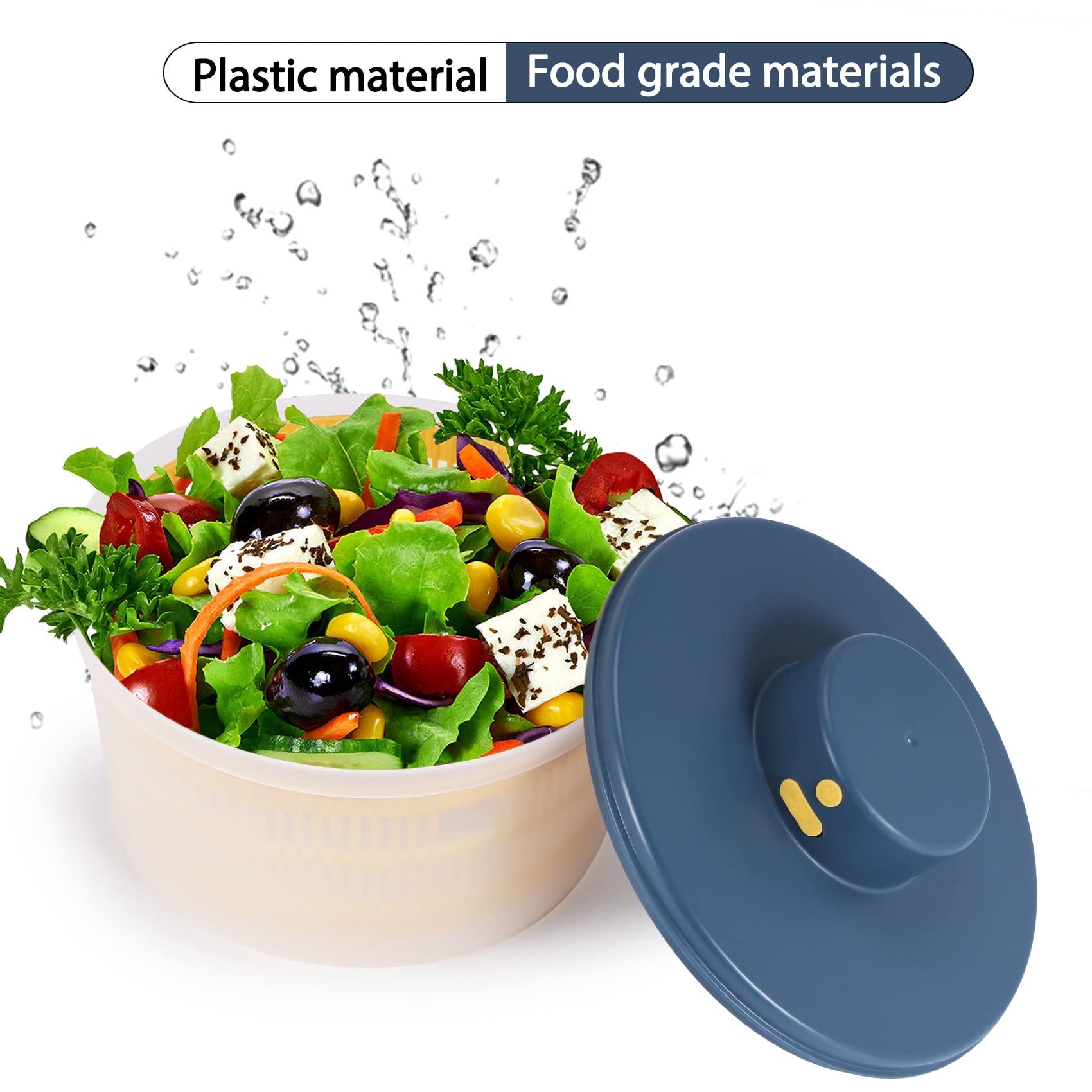 Essoreuse à Salade éLectrique - SèChe-LéGumes à Laitue, Rechargeable par USB, Essoreuse à Fruits de Laitue à SéChage avec Bol