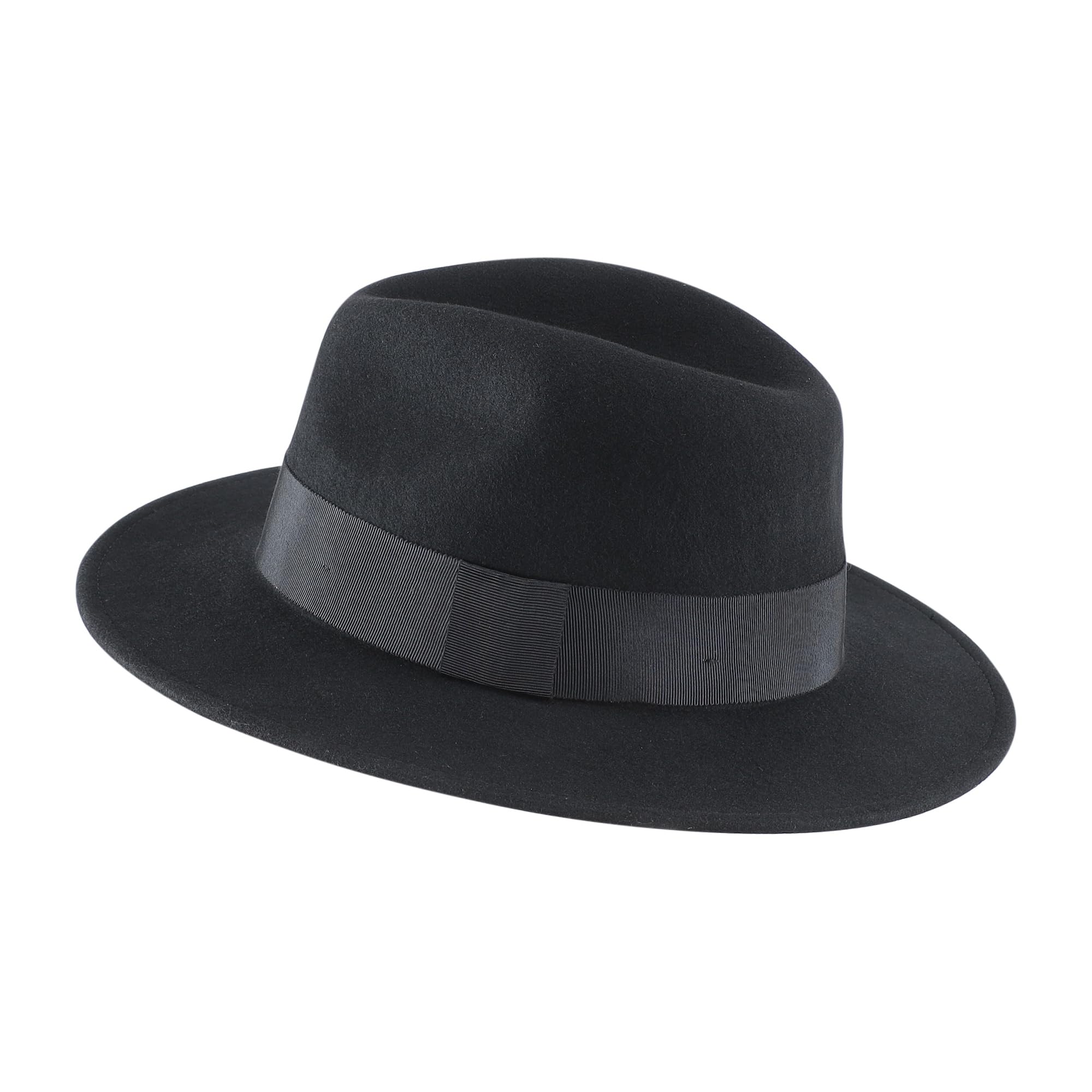 Home Prefer Sombrero Fedora de lana para hombre con banda clásica de ala ancha para hombre y mujer, sombrero de vestir Panamá