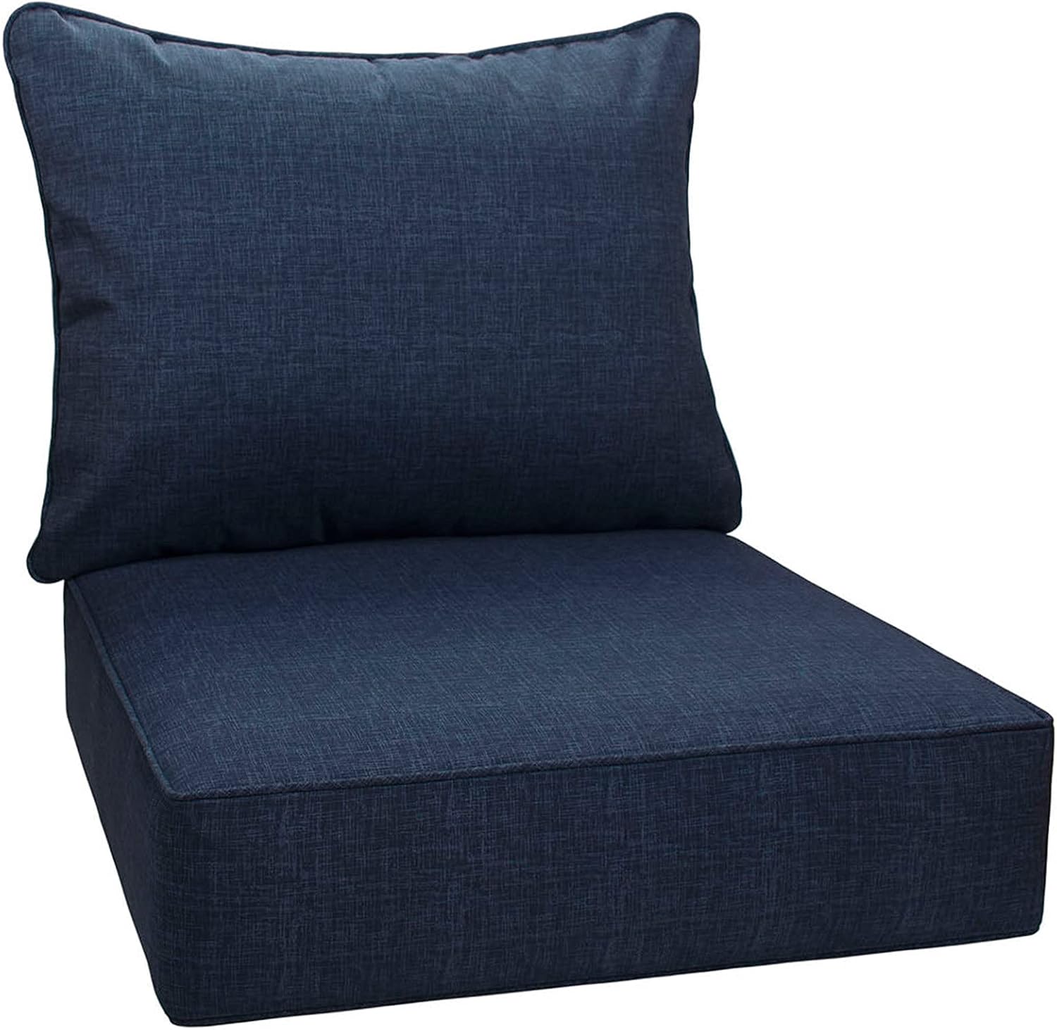 IN4 Care Outdoor Patio Deep Seat Cushions and Back, All Weather Large Size Replacement Cushion for Patio Chair Furniture, 24" x 24" x 6" - Solid Marine Blue : Patio, Lawn & Garden