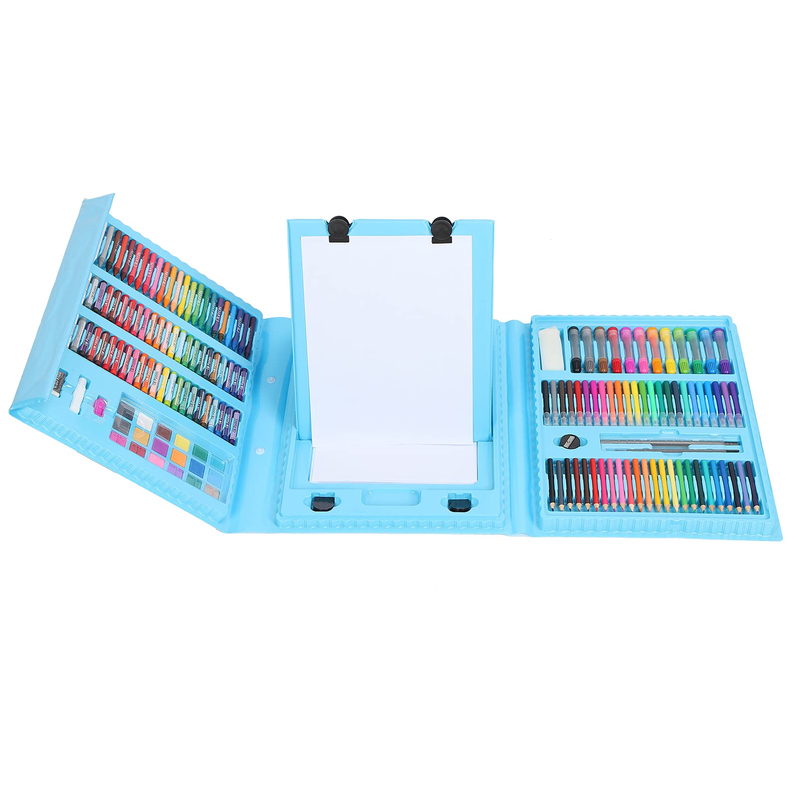 176-teiliges Malwerkzeug-Set für Kinder, Zeichenset mit Aquarellstiften, Wachsmalstiften und Buntstiften, ungiftige Kunstmaterialien für Kinder und Schüler, inklusive