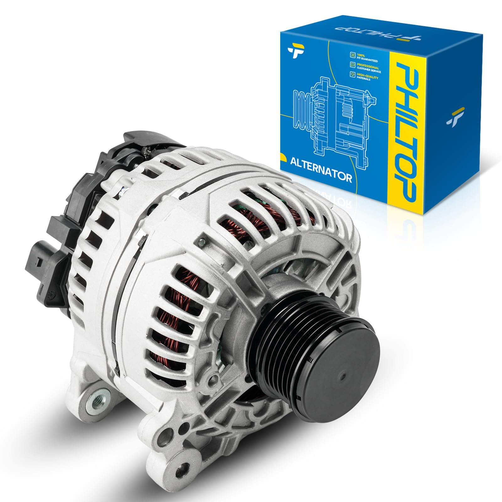 PHILTOP 11134N New Alternator 140A Compatible with Jetta 2006-2014 2.0T