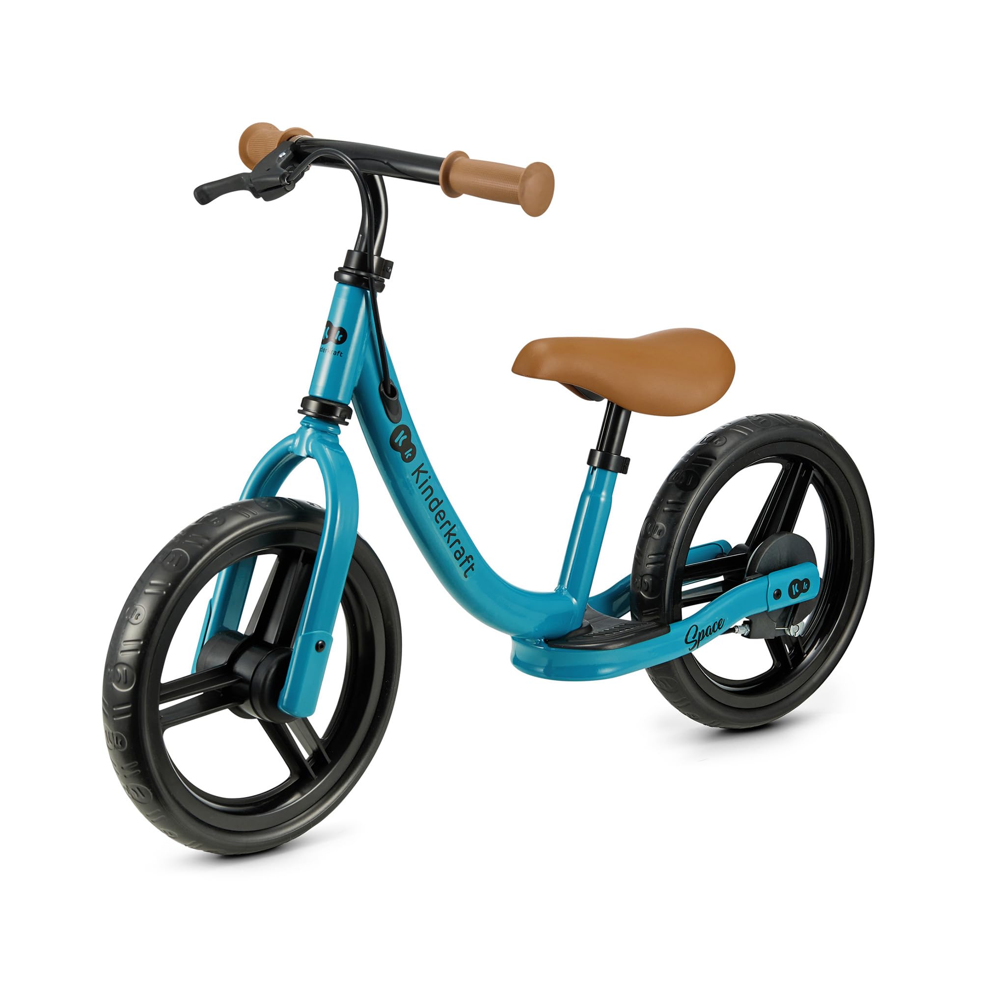 Kinderkraft Space 2 Bicicleta sin Pedales, Bicicleta Niño 2 años, Bicicleta 2 Ruedas, Sillín Ajustable, con Freno, Ligera, 3.6 kg, Ruedas 28 cm de diámetro, 35 kg