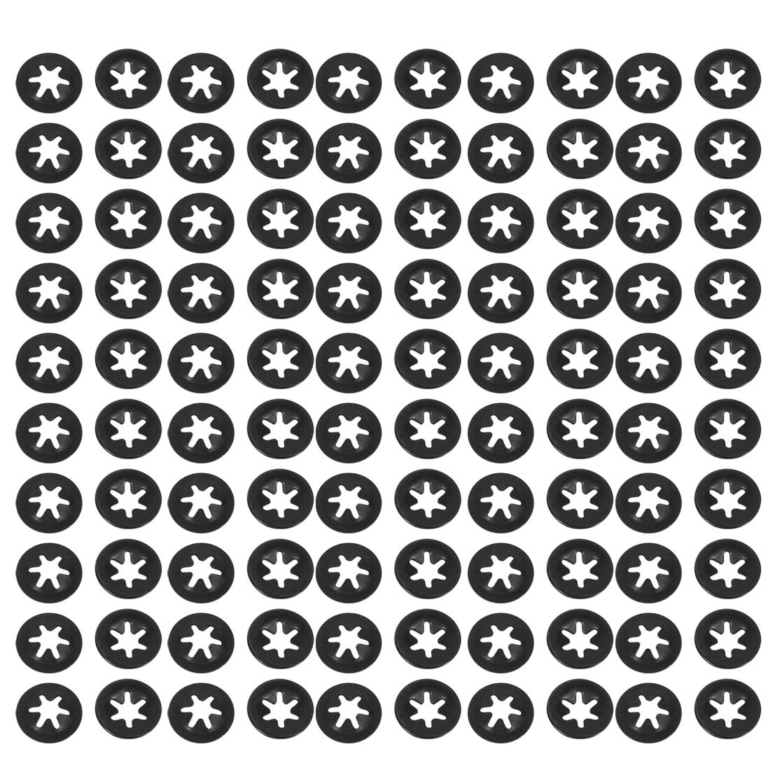 sourcingmap Internal Tooth Washers M3 x 9mm 65Mn Black Oxide Finish Push On Washer ing Clips Fastener 100pcs