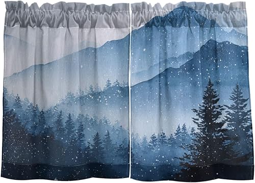 Miniatura 52 de Cortina de café de media ventana, cortinas de nivel para baño, cocina, dormitorio, sala de estar, juego de 2 paneles de flores