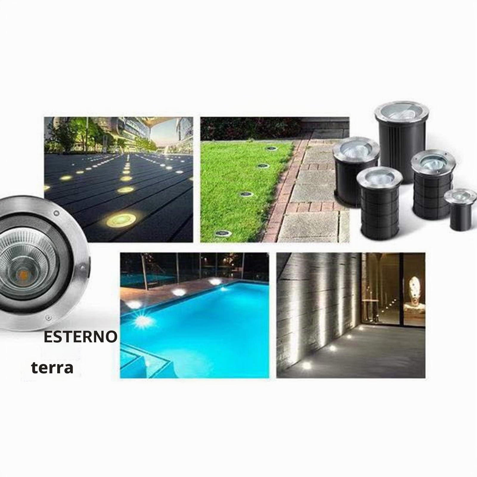 Faretti da Incasso for Esterni Angolo Regolabile COB Faretto Illuminazione Albero IP67 Impermeabile AC85-265V Giardino, Terrazza, Muro di Pietra, Alberi (Color : Warm Light, Potenza : 30W)