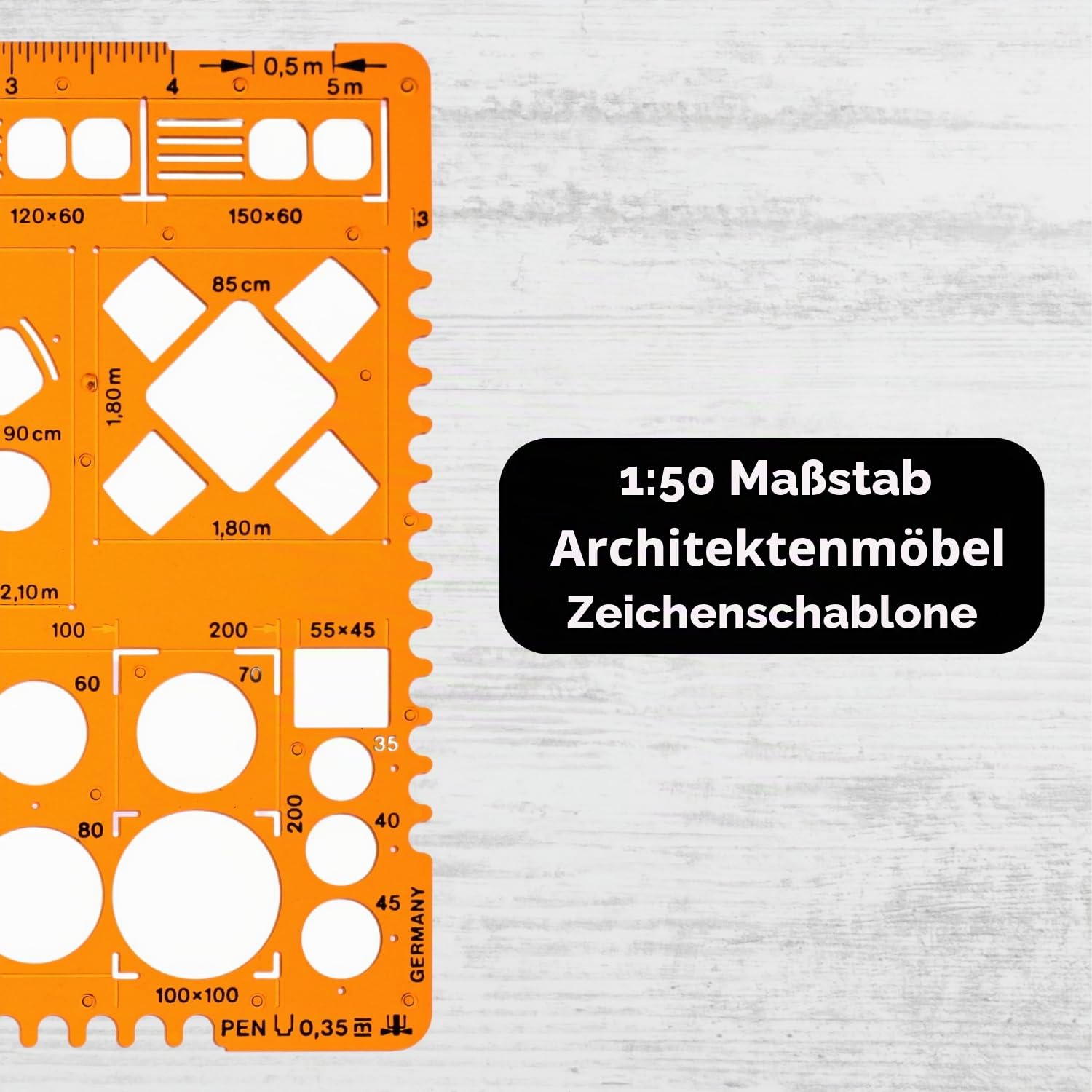1:50 Architekt Schablone Zeichenschablone Möblierung - Innenarchitektur Technisches Zeichnen