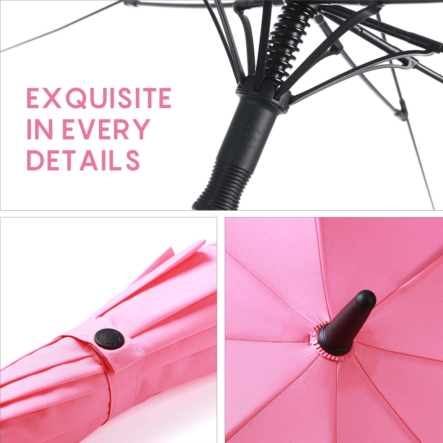 RUMBRELLA Golf Umbrella Windproof Double Canopy UV Umbrella UPF 50+ Auto Open 55IN, Bright Pink