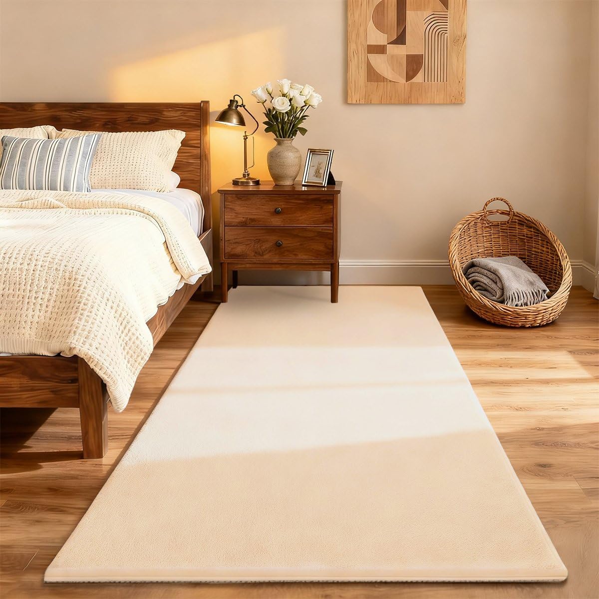 Baby Spielmatte 3 cm Dick Krabbelmatte, Dicke Weiche Polsterschaum Krabbeldecke für Babys und Kleinkinder, Anti Rutsch Matte Baby Spieldecke für Laufgitter Beige, 130 x 130 cm