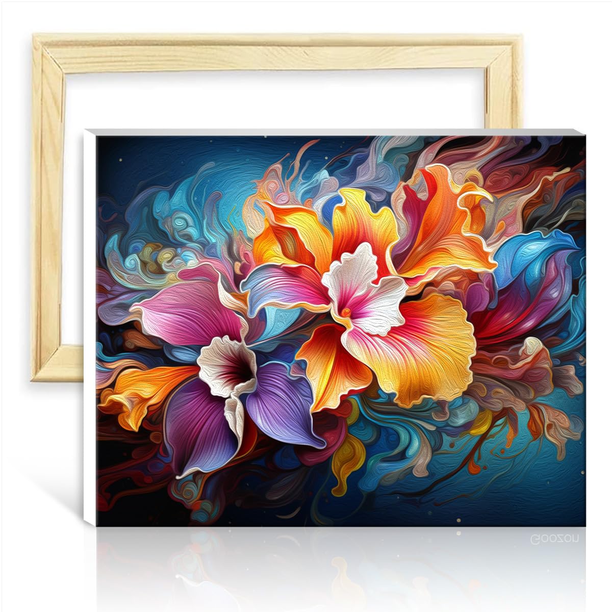 TANGFEIY on Canvas Paint by Numbers Orchids Paint by Numbers Adults Beginner with Brushes and Acrylic Pigment on Canvas for Home Decor Gift DIY Frame(40x50cm) — image 1