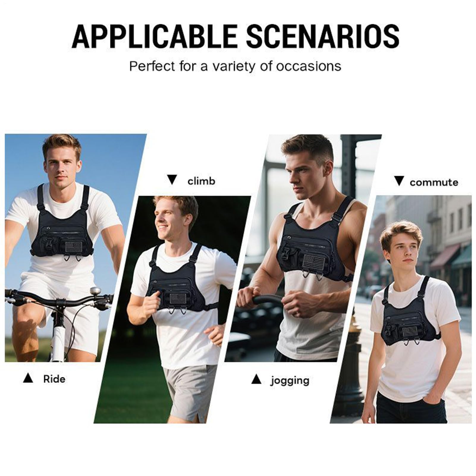Lauf Brustbeutel Leichte Handyhaltertasche Rucksack | Wander-Brusttasche Laufweste Taschen-Rucksackweste Camping Wandern Outdoor Radfahren Joggen Läufer Workout Reisen Herren