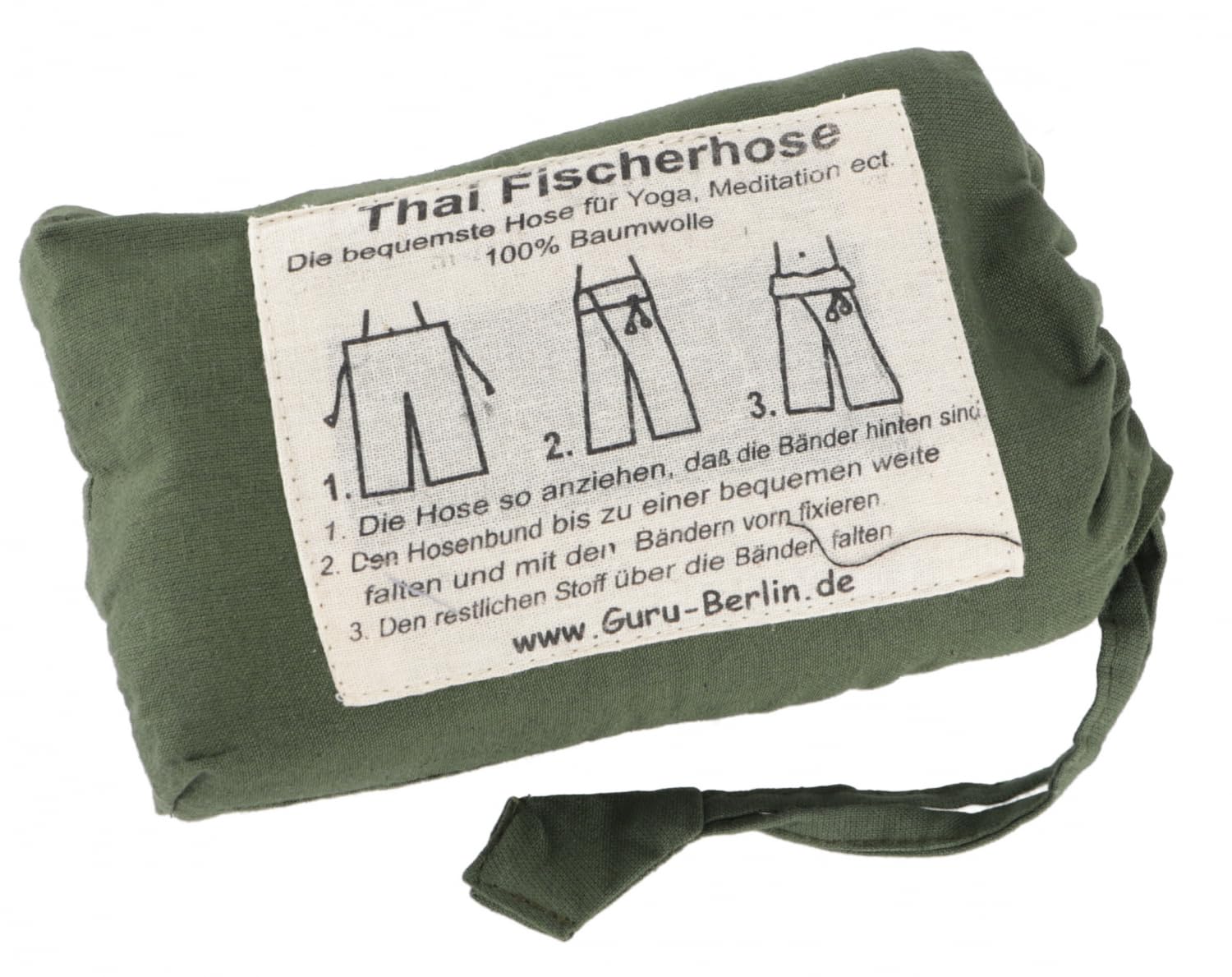 Guru-Shop Pantalones Tailandeses de Algodón Fijo, Envolventes para Yoga y Pescador - Talla Única, Ropa Alternativa