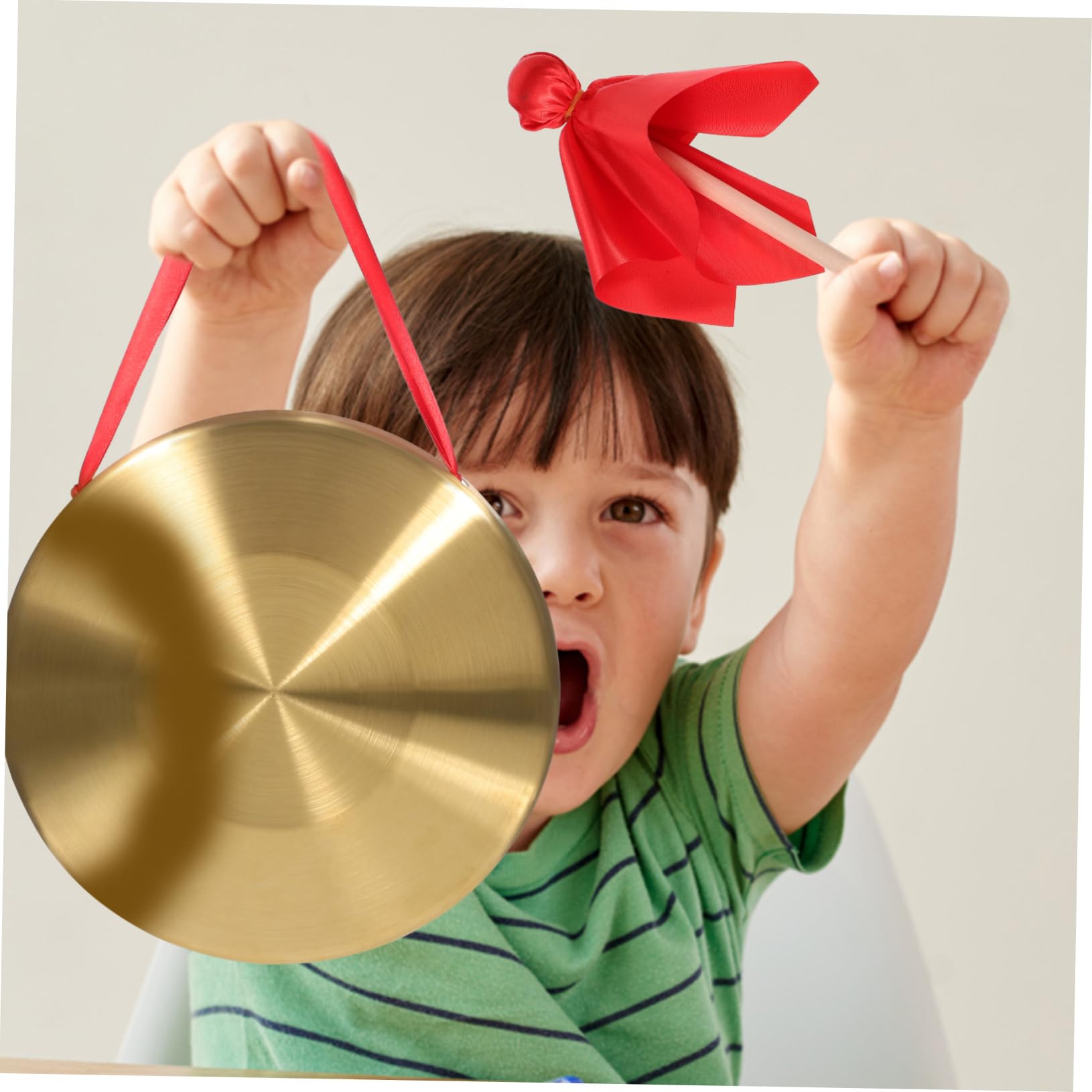 ibasenice Handgong Kupferbecken Minigong Gonginstrument Schlaggong Warngong Großer Gong Lauter Gong Musikinstrument