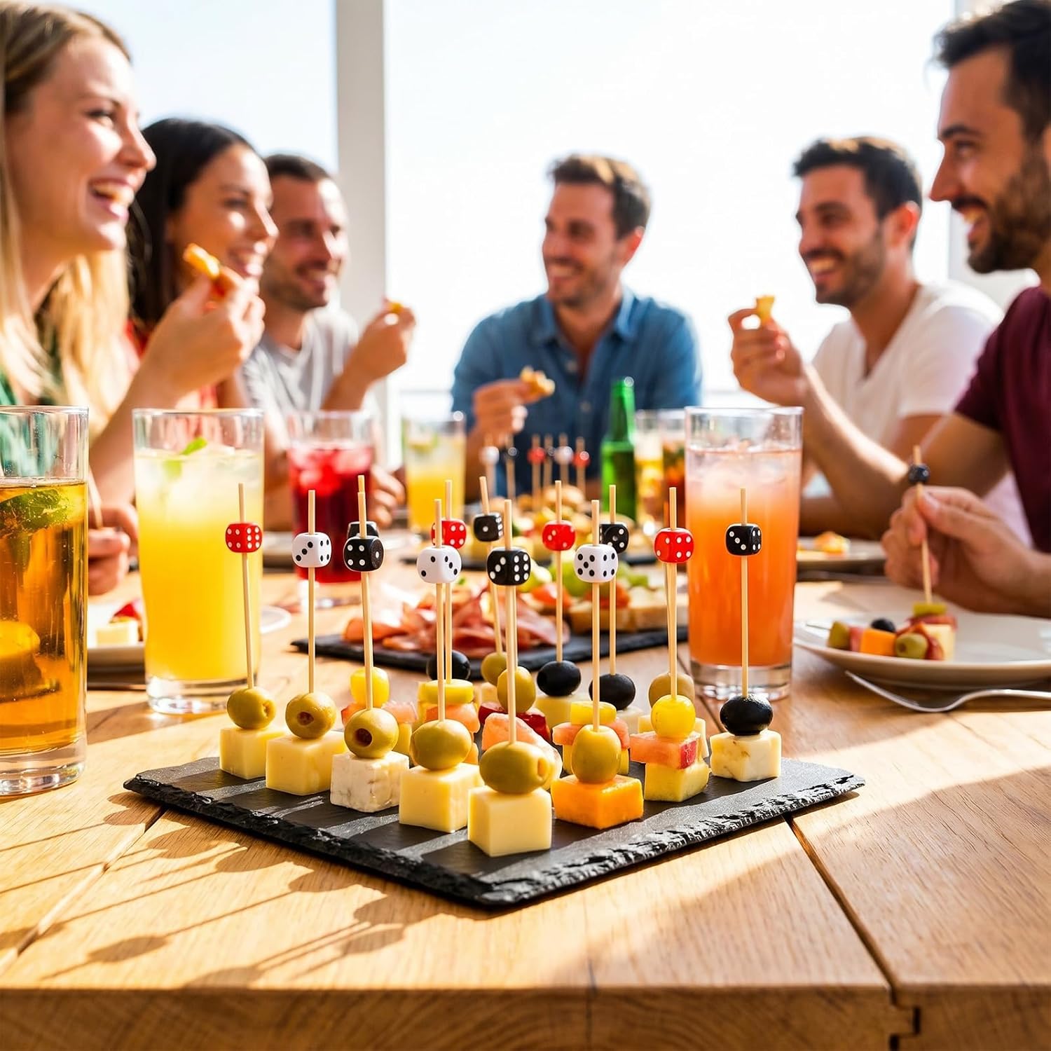 400 Pcs Dice Fruit Dessert Toothpicks, 4.7 Inch Cocktail Picks