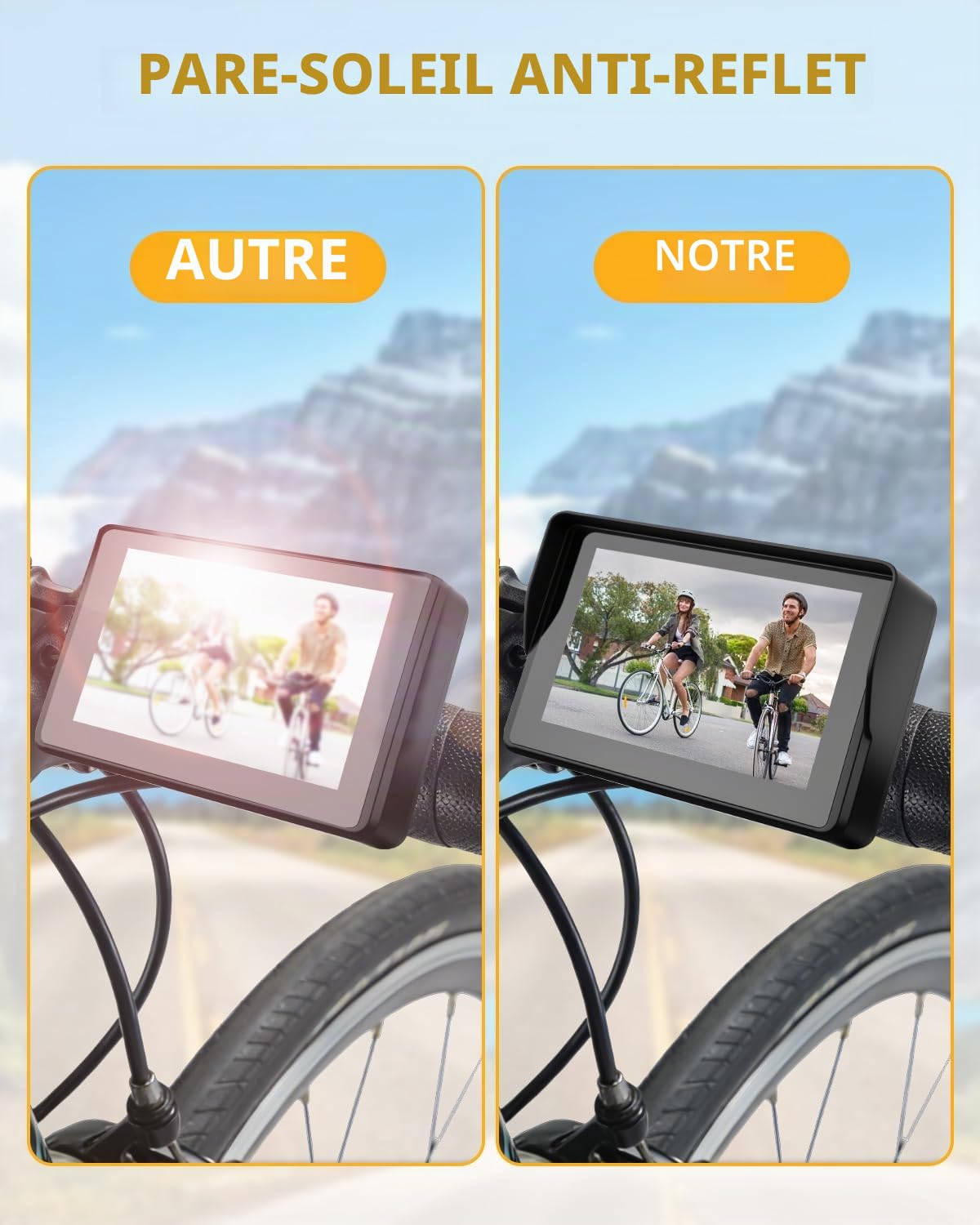 Miroir à Vélo avec Protection Anti-éblouissement Rétroviseur de Guidon de Vélo Camera Velo Arriere avec écran de 5" 1080P Vision Nocturne Angle de 110 °pour Les Vélos De Montagne Et Route