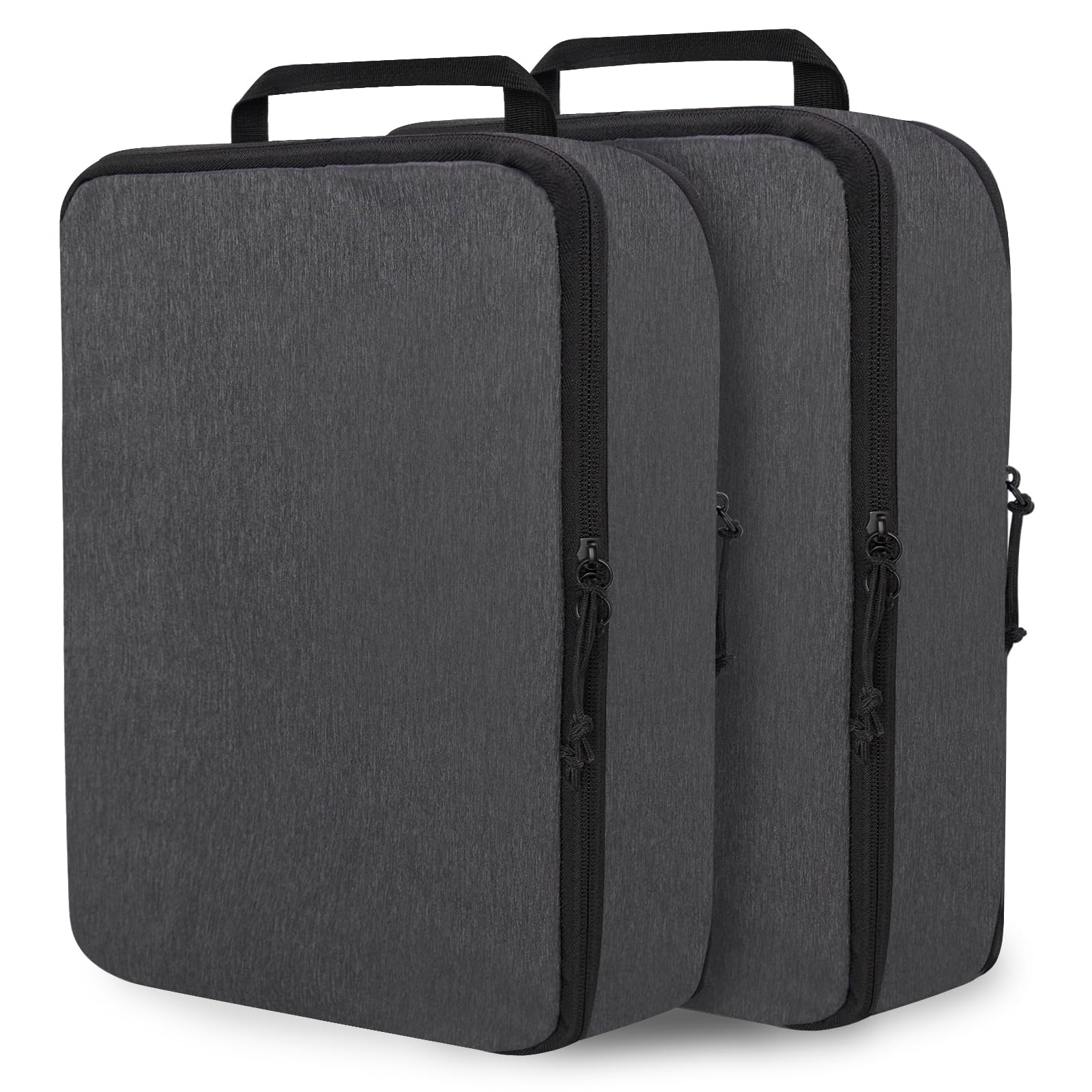 Compression Packing Cubes for Travel Suitcase Organizer Bags, Black, L