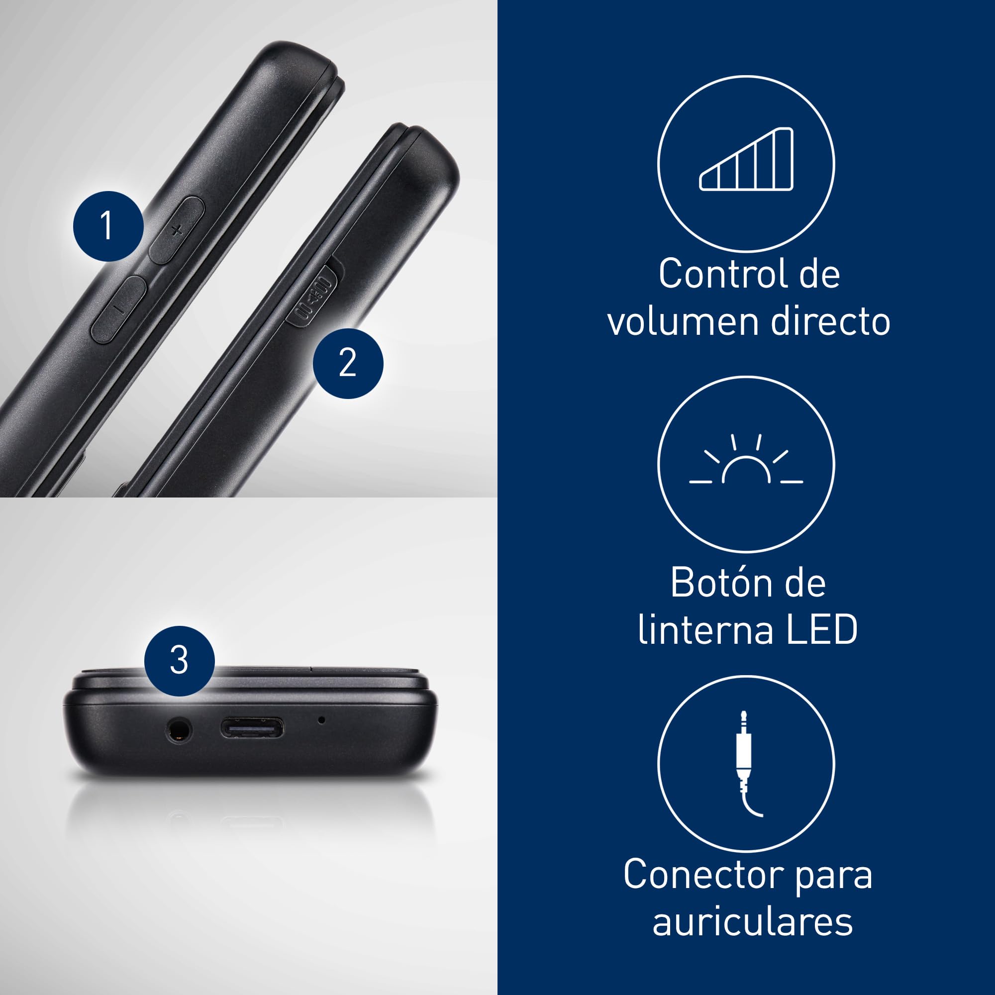 Panasonic KX-TF200 Teléfono Móvil, Doble Banda GSM 900/1800 MHz, LCD TFT en Color de 2,4", Cámara de 0,3 MP, MP3 y Radio FM, Batería Li-Ion de 1000 mAh, Para Audífonos, Tarjeta SIM única, Negro