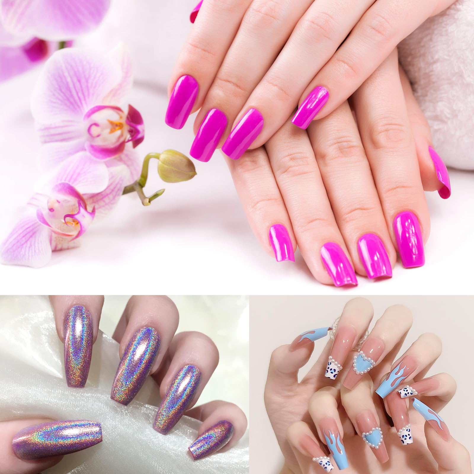 Sztuczne paznokcie, 240 sztuk akrylowych sztucznych paznokci, profesjonalny zestaw do przedłużania paznokci do studiów manicure i samodzielnego wykonania paznokci, 12 rozmiarów - przezroczysty