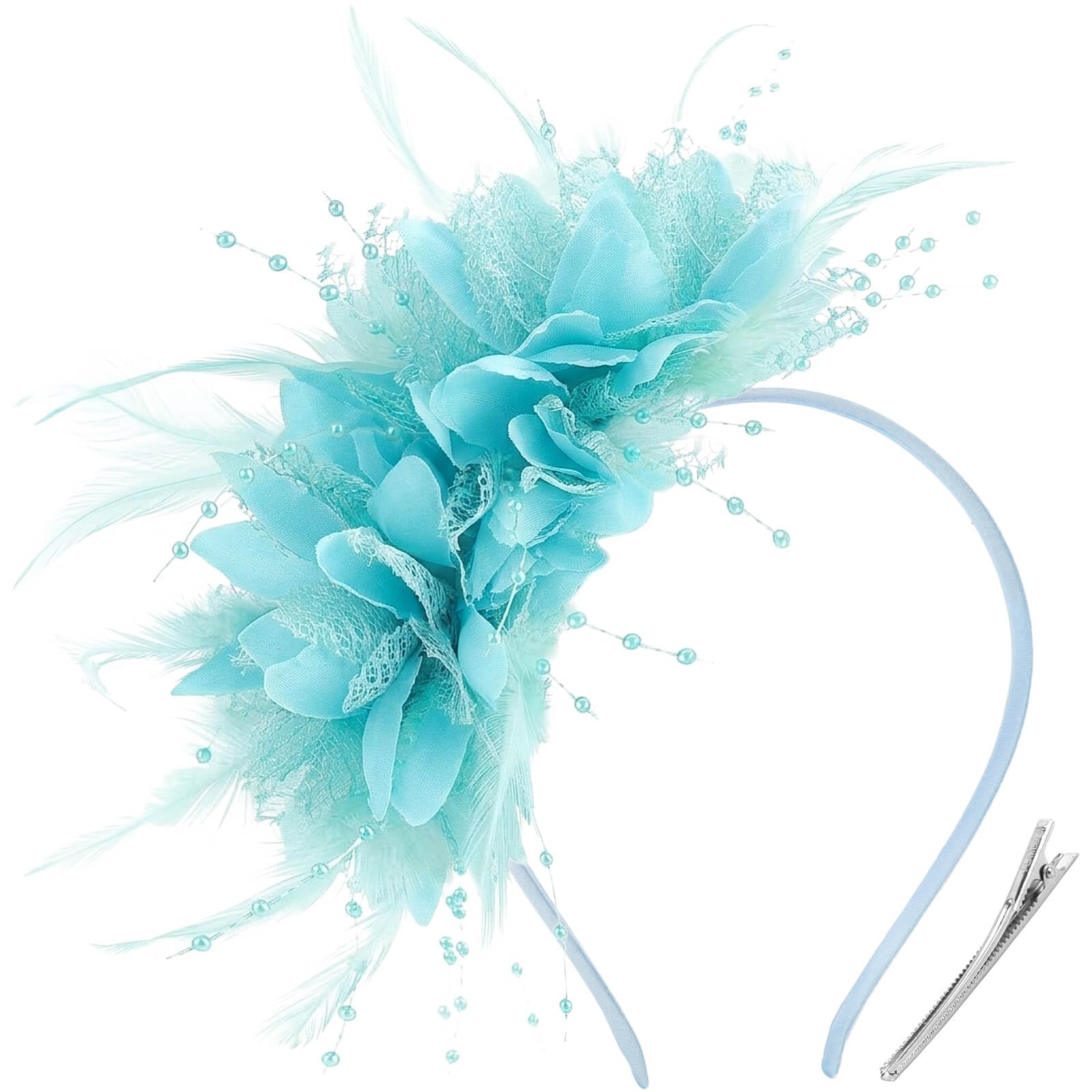 DRESHOW Womens Fascinators Hats Tea Party Derby Hats Headband for Women