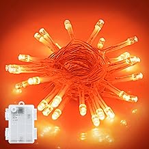 cshare Halloween Orange Lights, 3M 30LED Fairy Lights Battery Operated with Timer, IP65 Waterproof String Lights for Halloween Decorations, Autumn, Porch, Window, Indoor, Outdoor.
