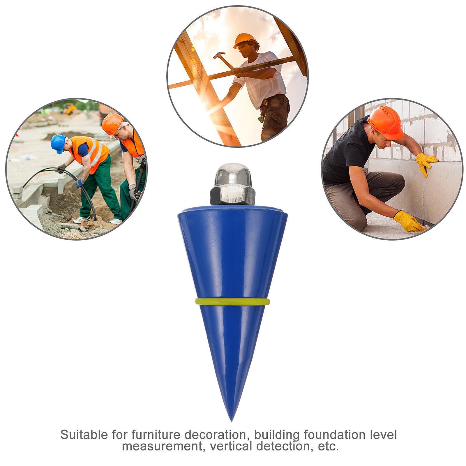 Toddmomy Outil de Mesure Construction Marteau Vertical 300G Fil à Plomb Suspendu 12M pour Usage Professionnel sur Chantier Couleur Aléatoire